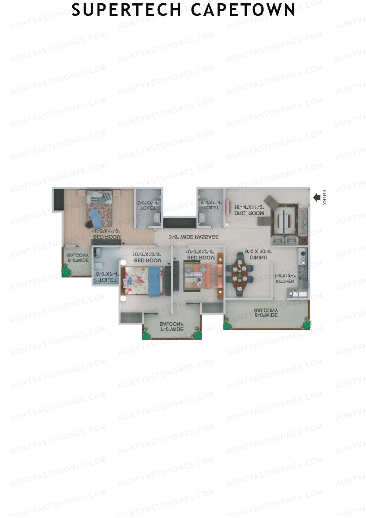 Supertech Capetown Tower CM 3 Unit 2 (Type C) Floor Plan