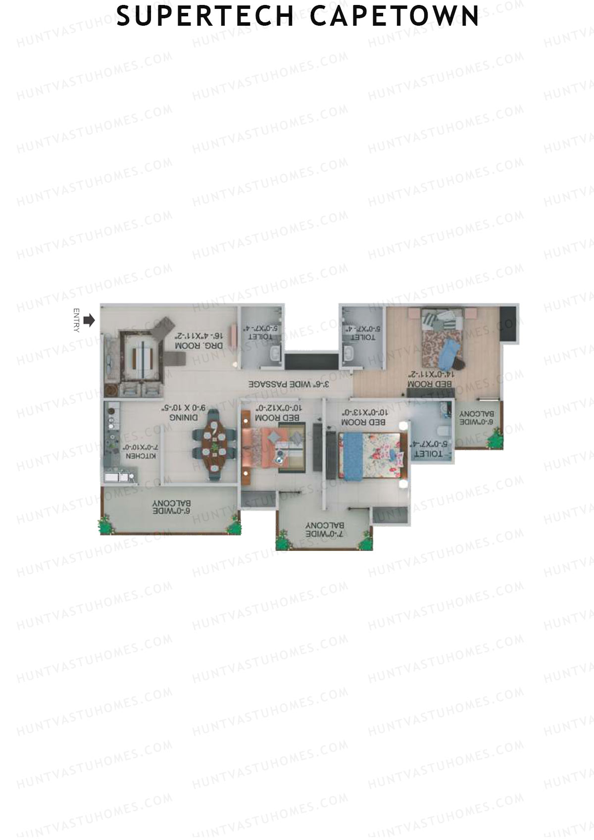 Supertech Capetown Tower CM 3 Unit 5 (Type C) Floor Plan