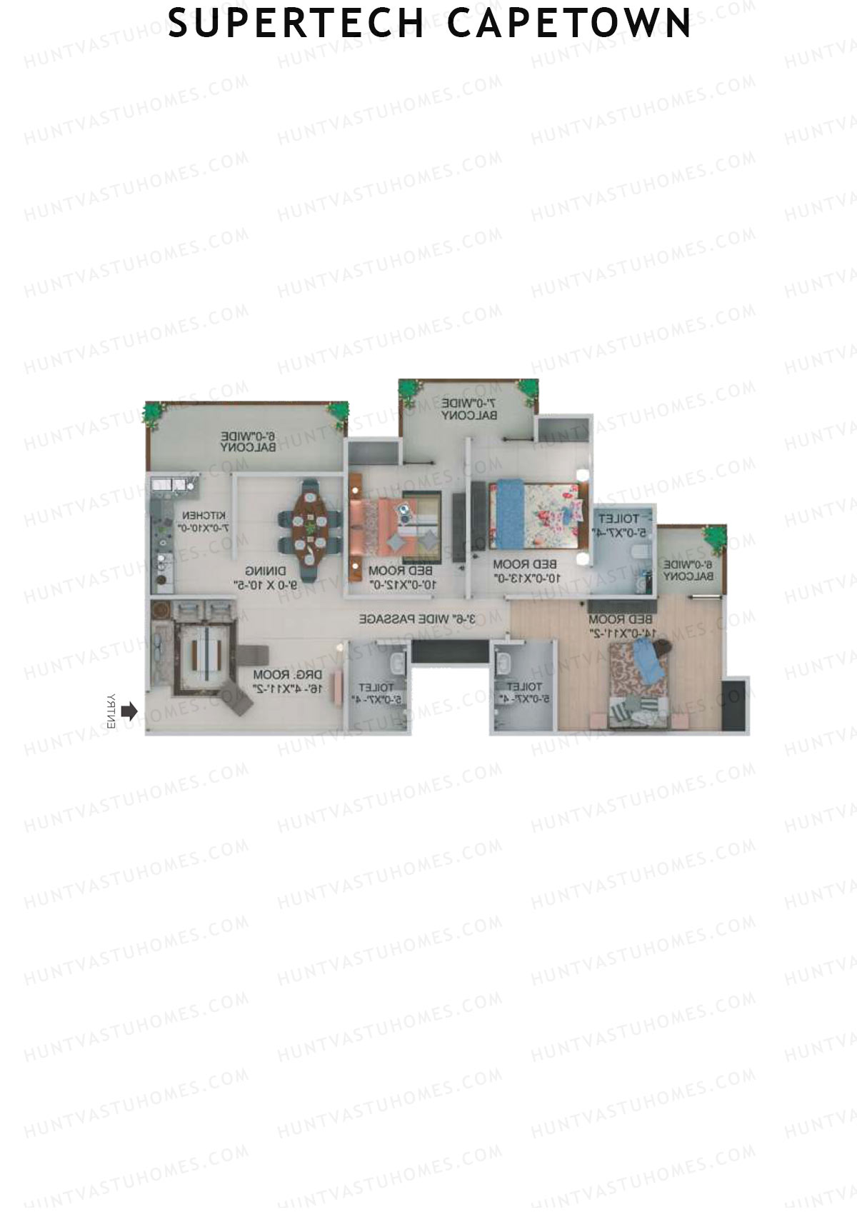 Supertech Capetown Tower CM 4 Unit 2 (Type C) Floor Plan