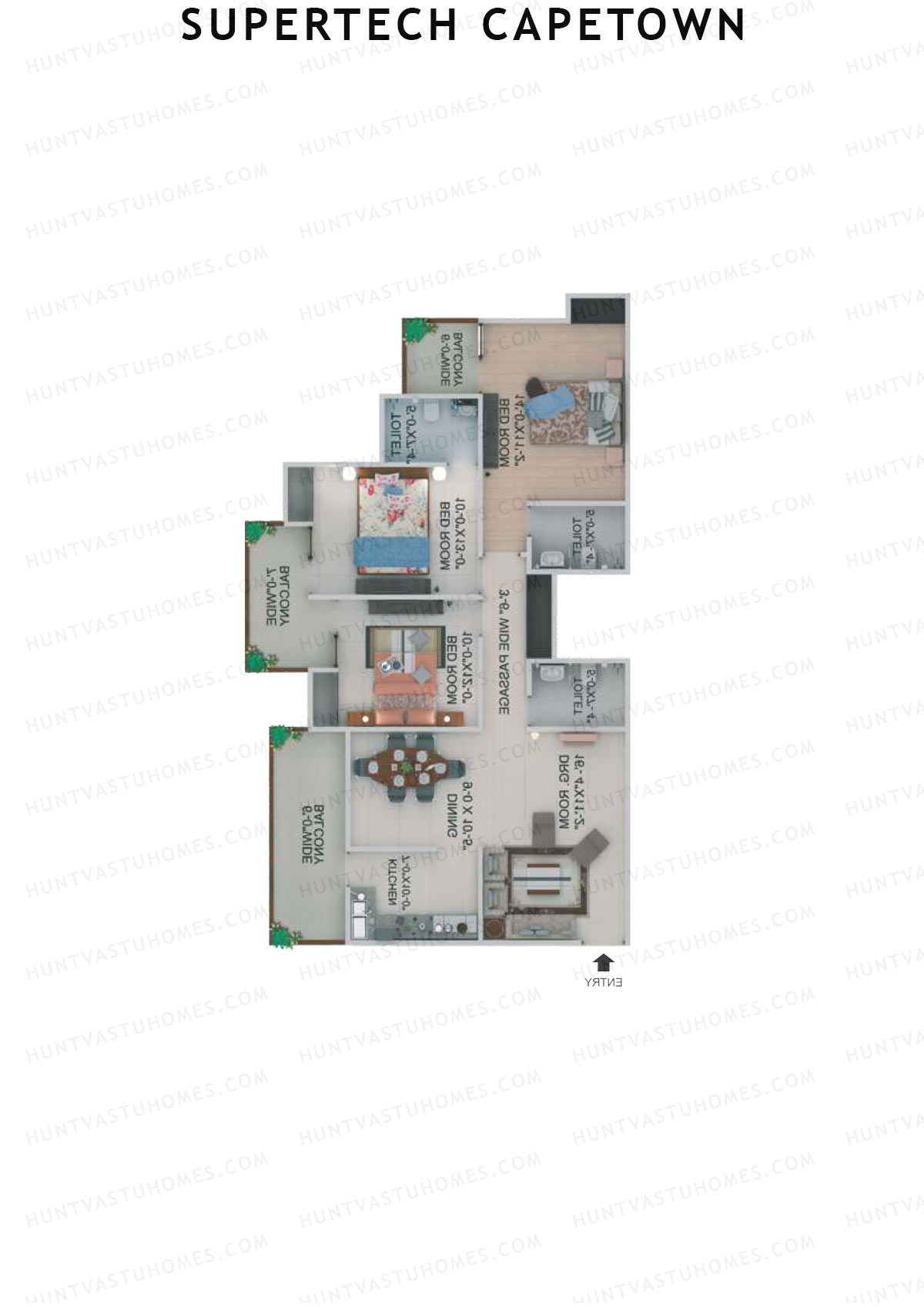 Supertech Capetown Tower CM 4 Unit 4 (Type C) Floor Plan
