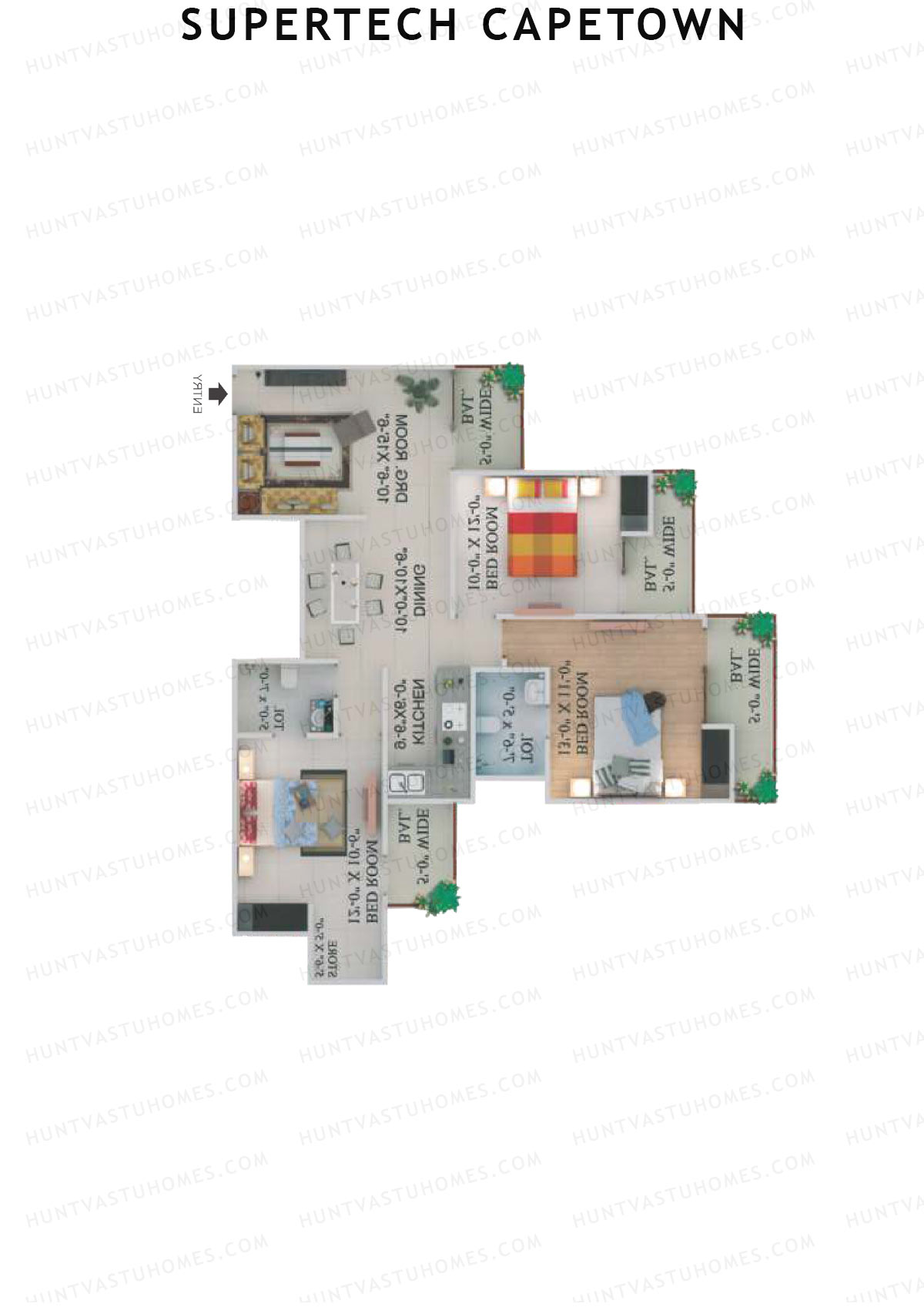Supertech Capetown Tower CMC 4 Unit 4 (Type B) Floor Plan