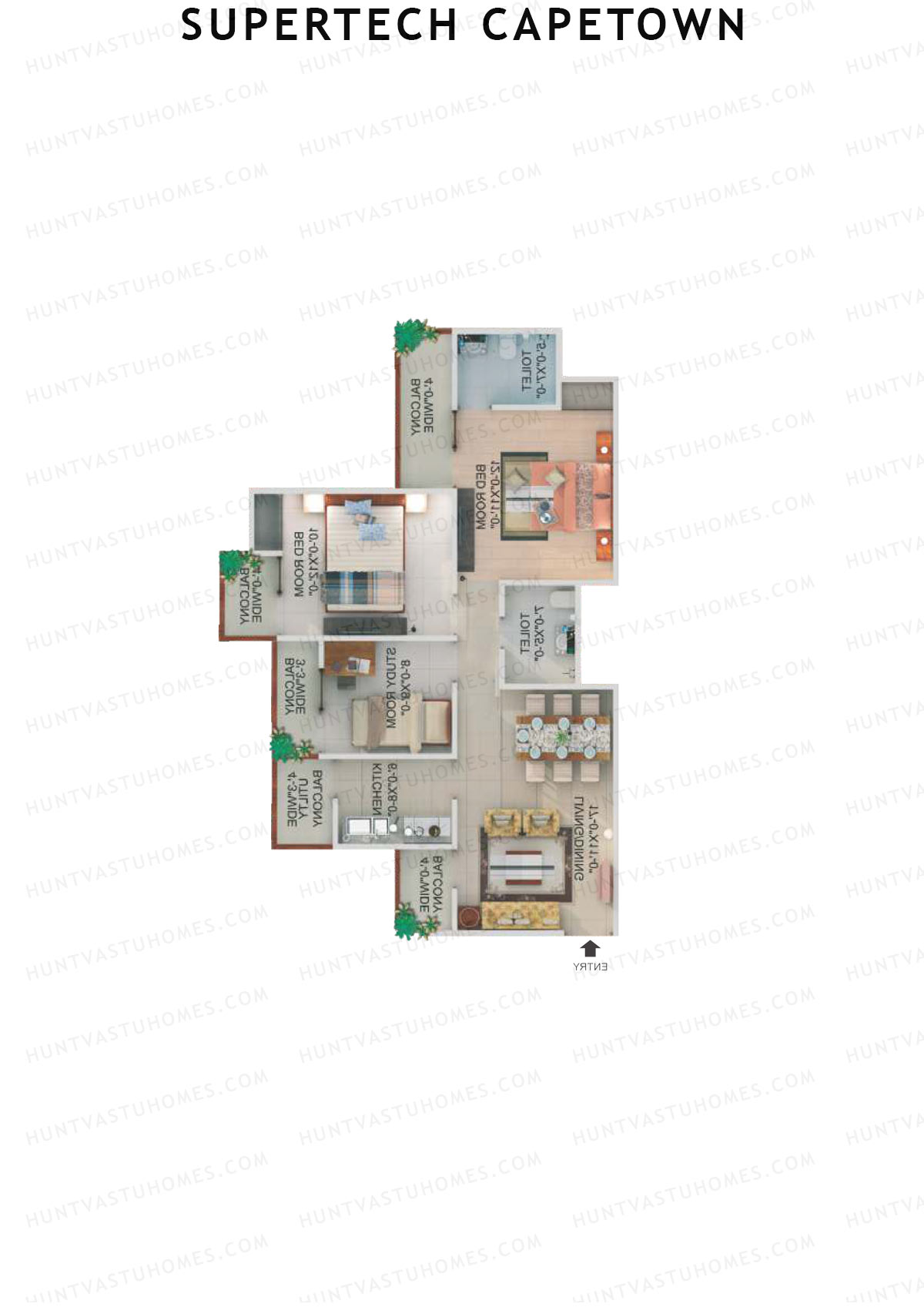 Supertech Capetown Tower CS 05 Unit 8 (Type C) Floor Plan