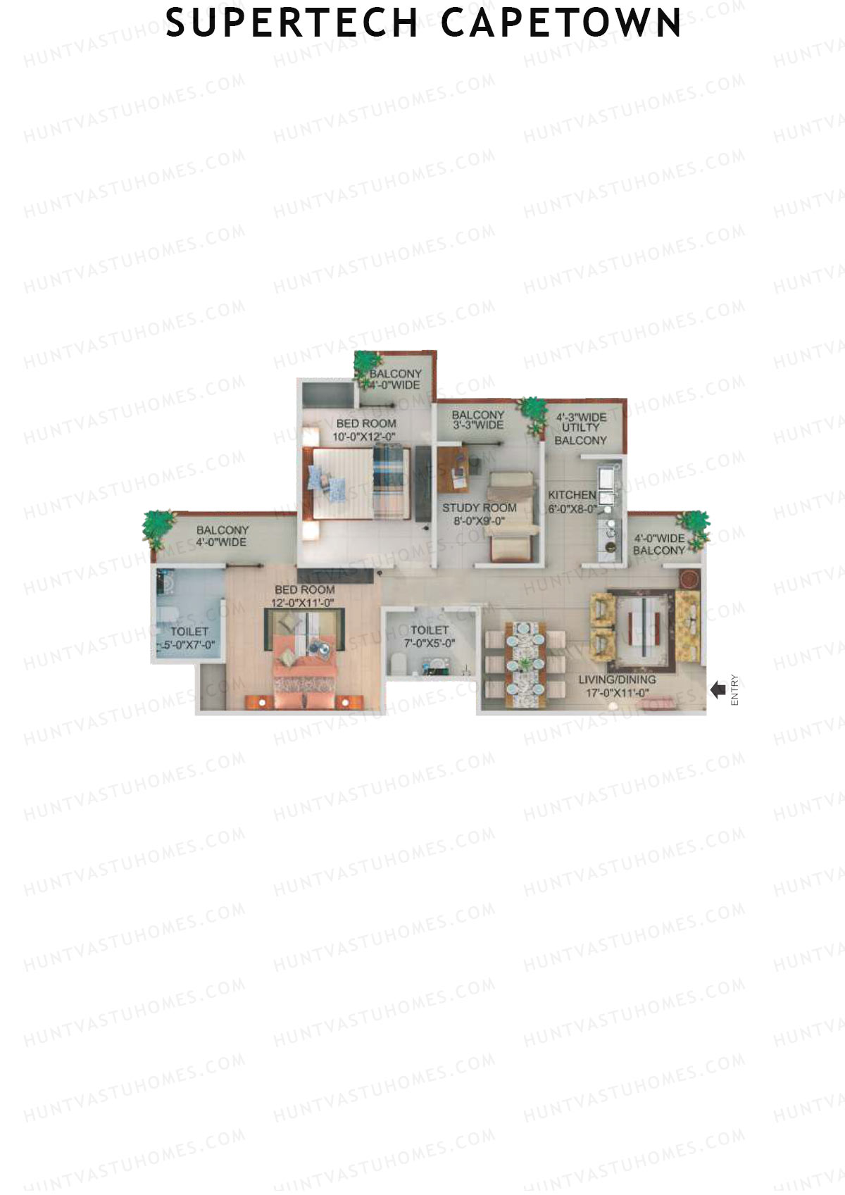 Supertech Capetown Tower CS 07 Unit 1 (Type C) Floor Plan