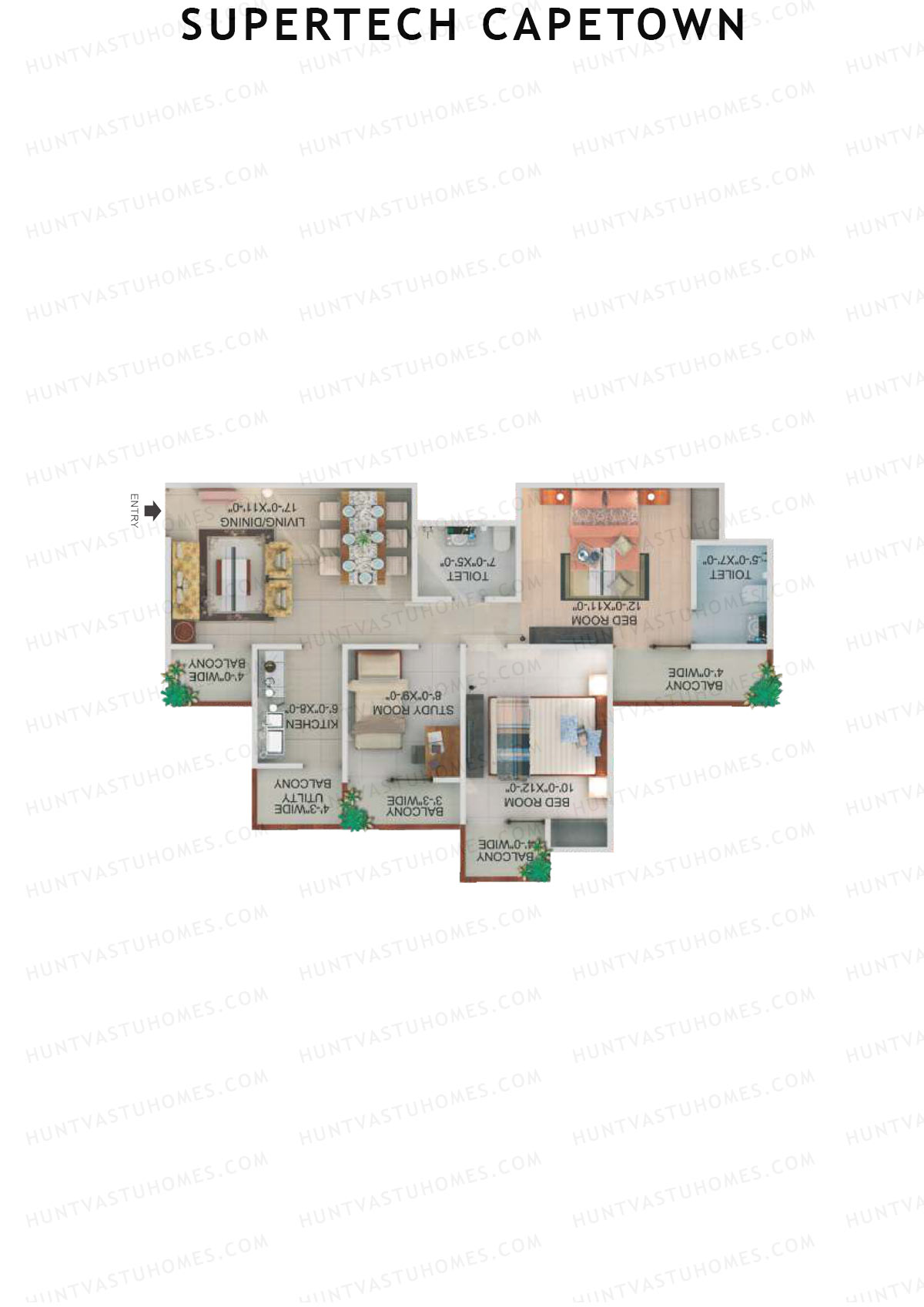 Supertech Capetown Tower CS 07 Unit 5 (Type C) Floor Plan