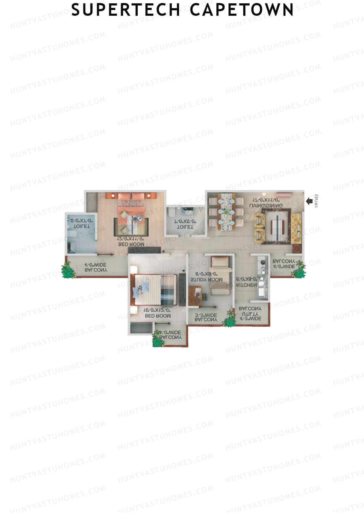 Supertech Capetown Tower CS 1 Unit 4 (Type C) Floor Plan