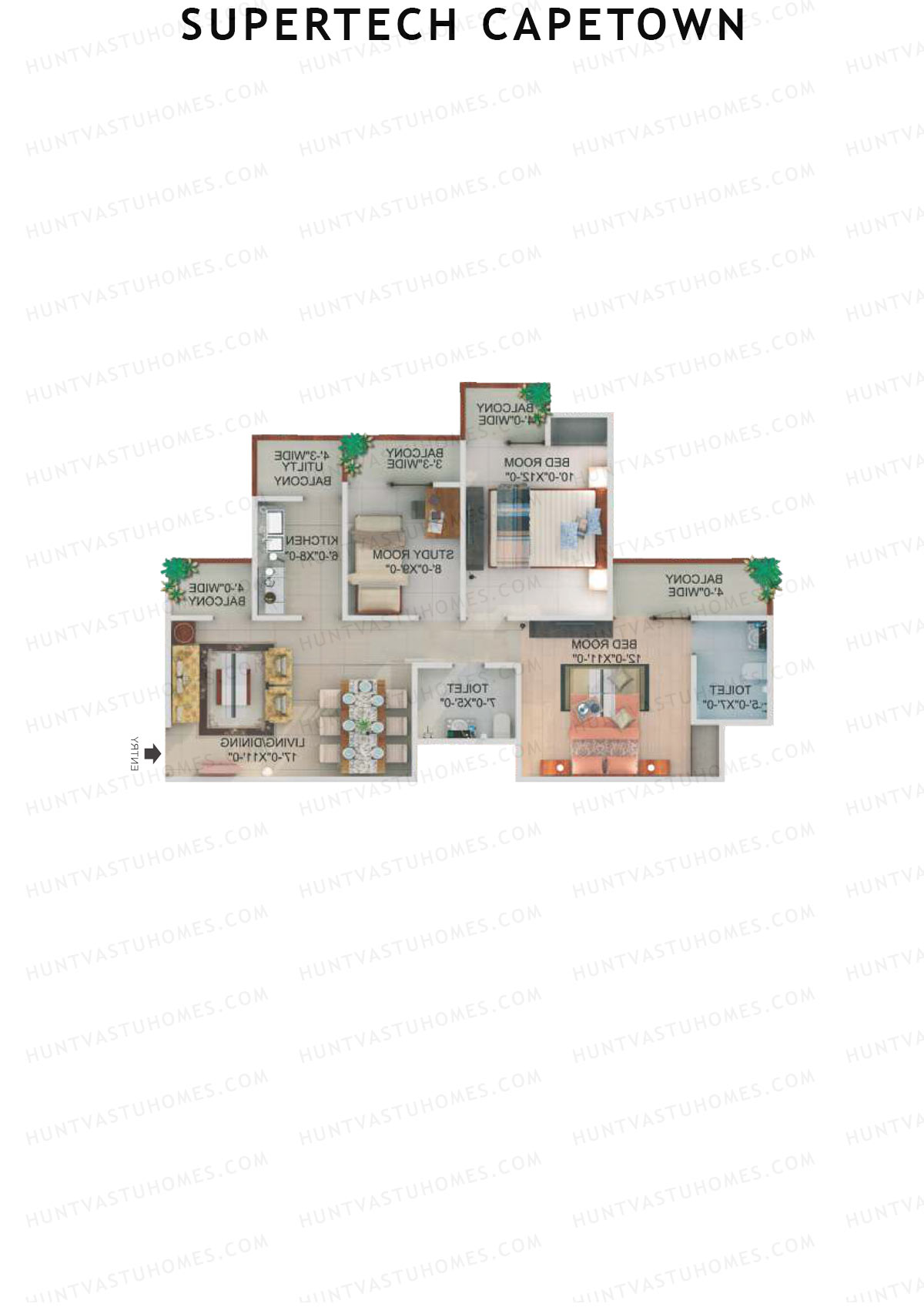 Supertech Capetown Tower CS 1 Unit 8 (Type C) Floor Plan