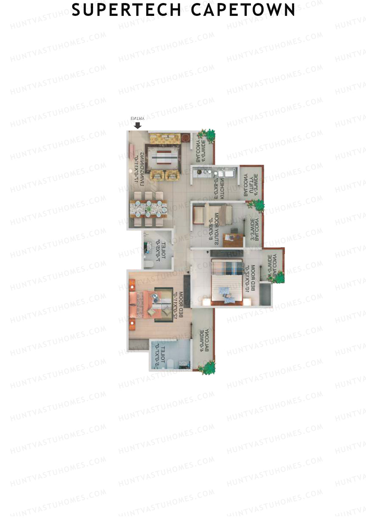 Supertech Capetown Tower CS 2 Unit 2 (Type C) Floor Plan