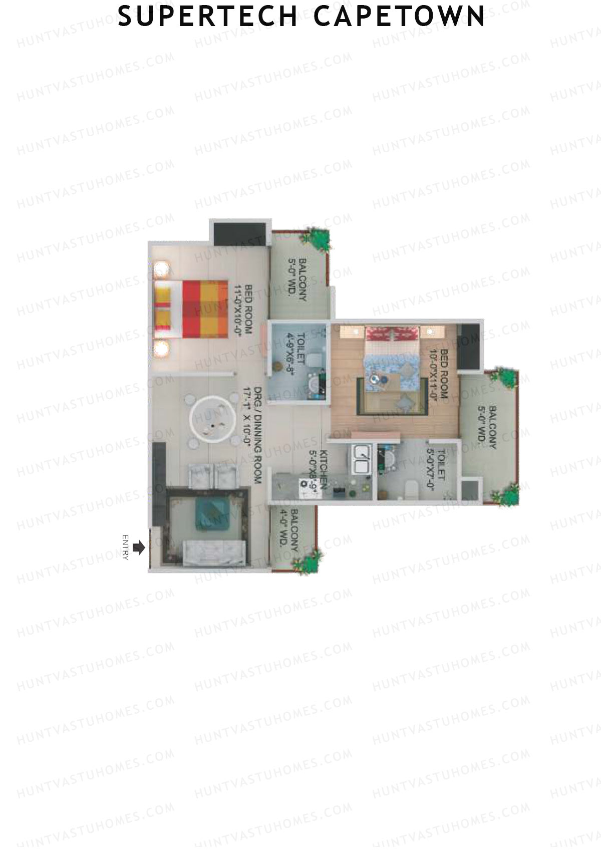 Supertech Capetown Tower CV 10 Unit 6 (Type A) Floor Plan