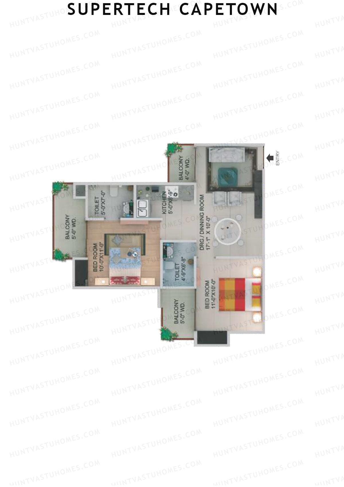 Supertech Capetown Tower CV 2 Unit 5 (Type A) Floor Plan