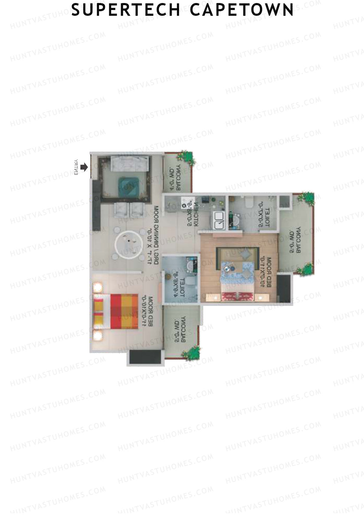 Supertech Capetown Tower CV 3 Unit 3 (Type A) Floor Plan