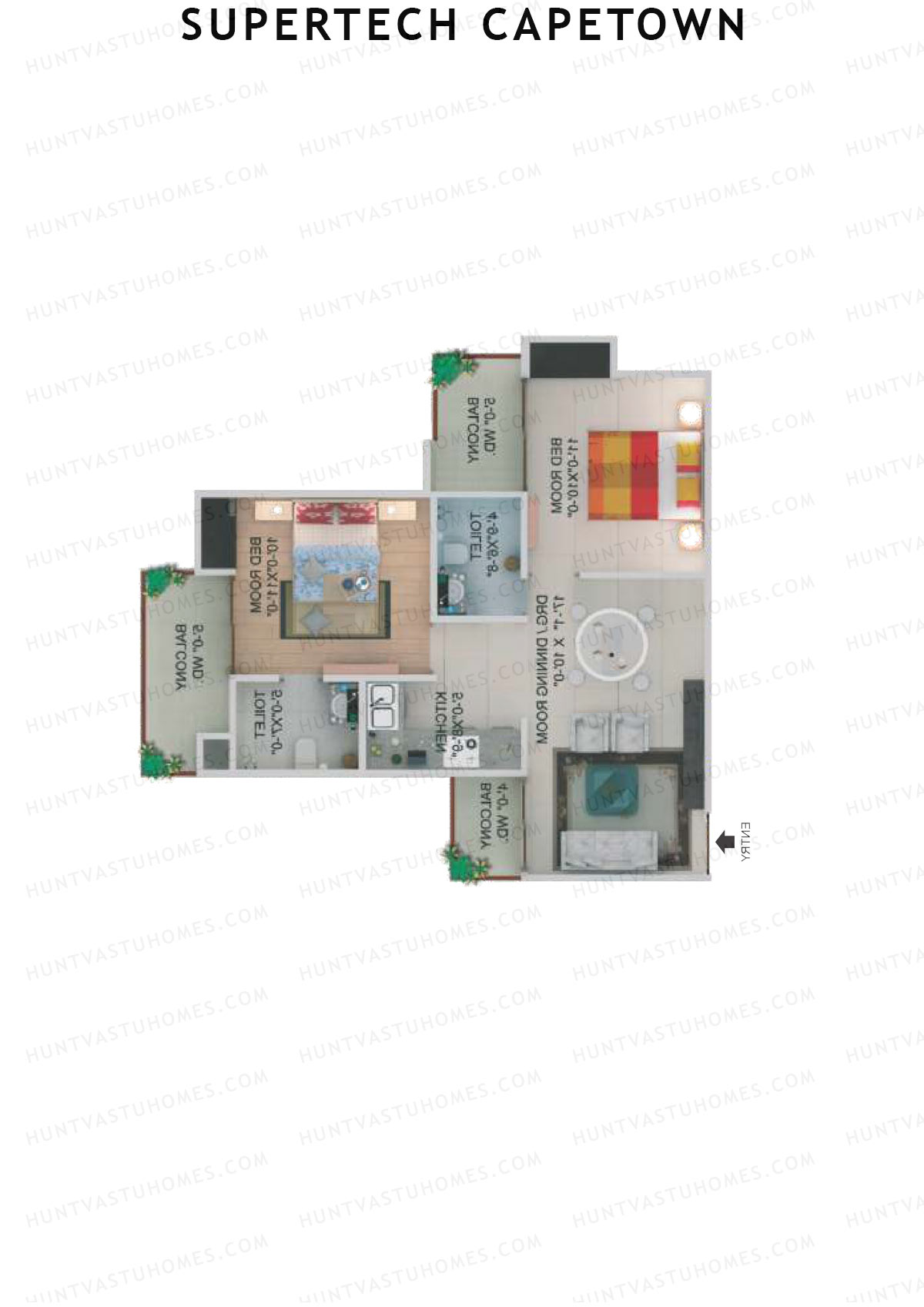 Supertech Capetown Tower CV 3 Unit 6 (Type A) Floor Plan