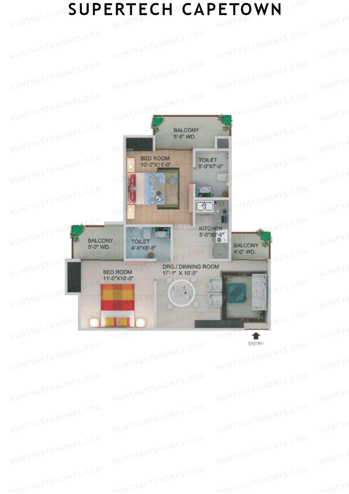 Supertech Capetown Tower CV 5 Unit 4 (Type A) Floor Plan