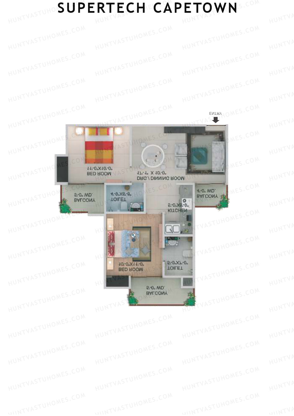 Supertech Capetown Tower CV 7 Unit 2 (Type A) Floor Plan