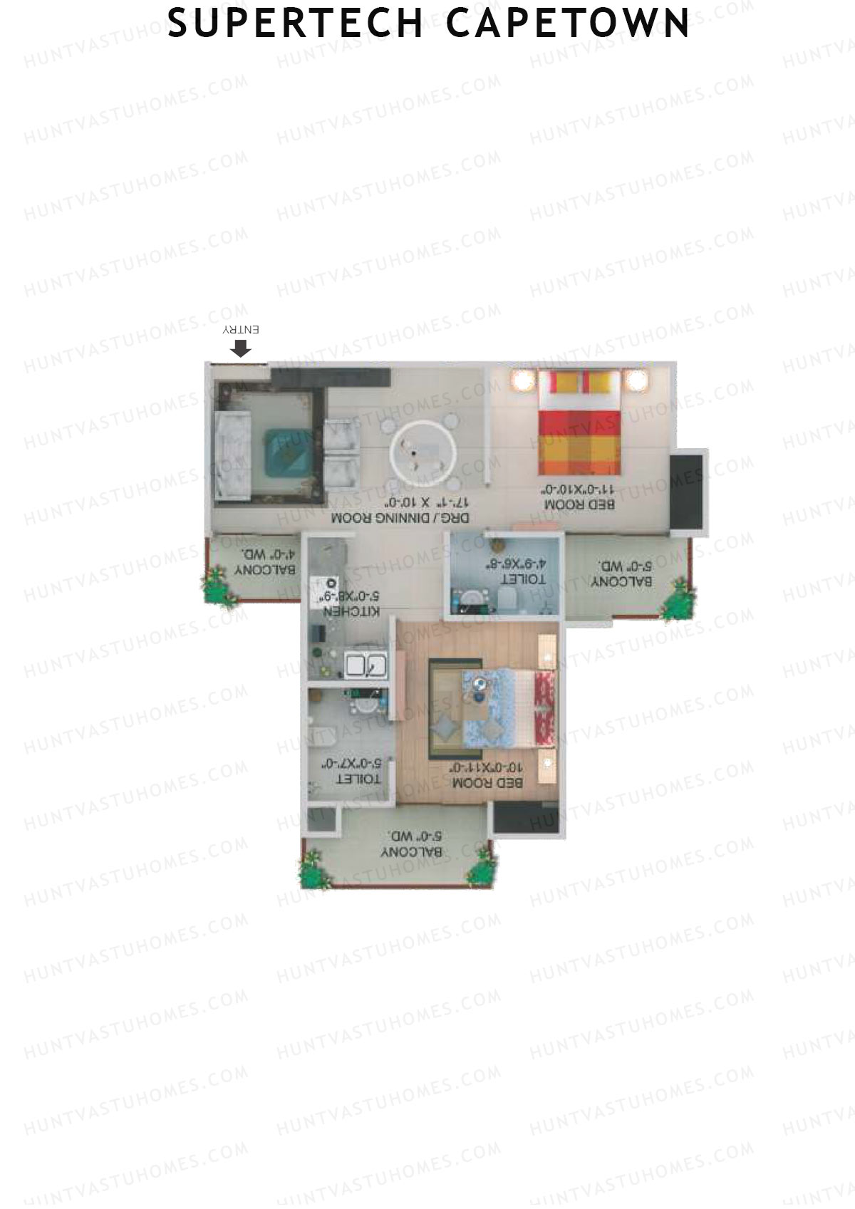 Supertech Capetown Tower CV 7 Unit 3 (Type A) Floor Plan