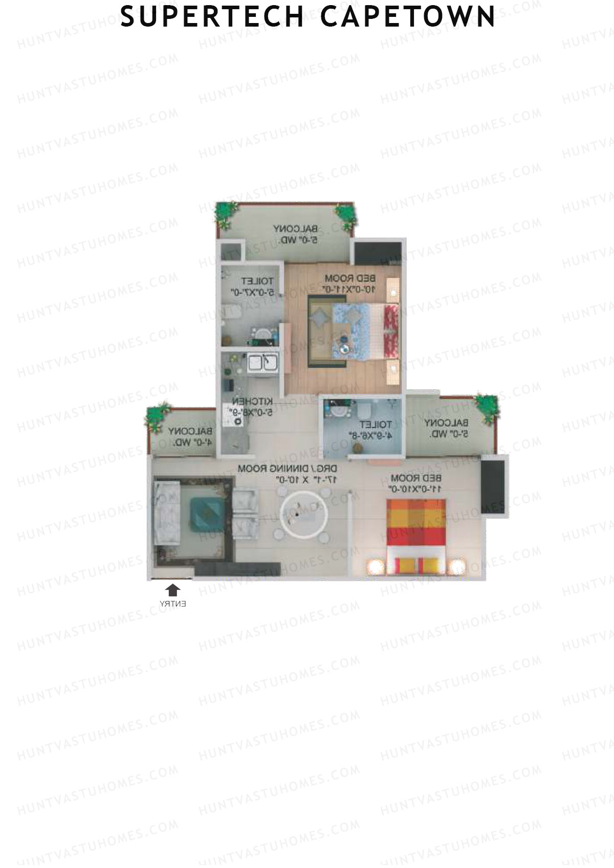 Supertech Capetown Tower CV 7 Unit 4 (Type A) Floor Plan