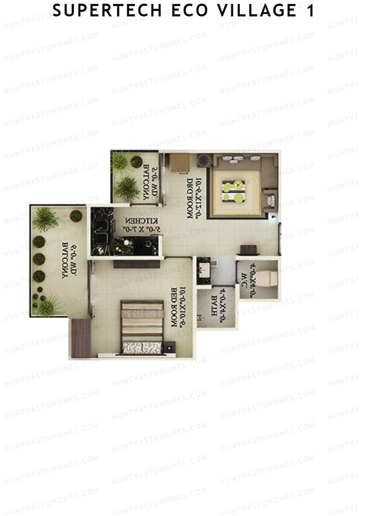Supertech Eco Village 1 Tower A1 Unit 14 Floor Plan