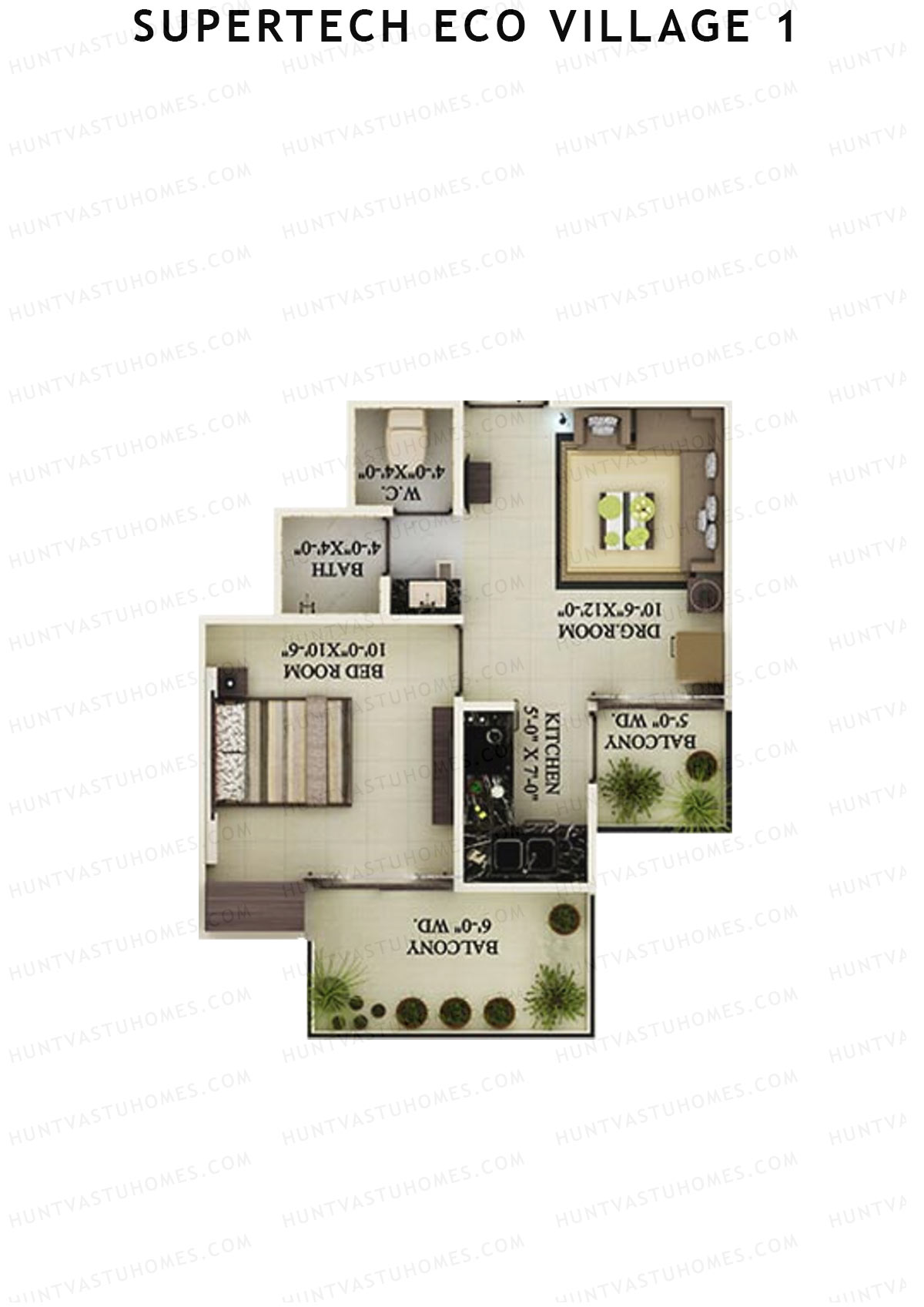 Supertech Eco Village 1 Tower A1 Unit 23 Floor Plan