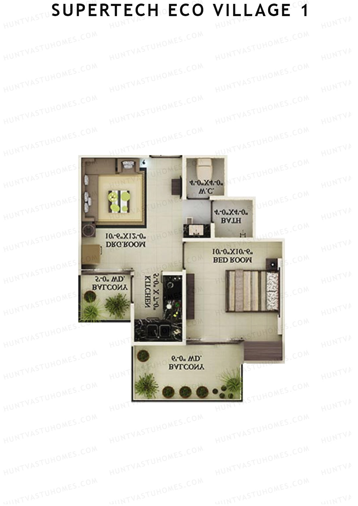 Supertech Eco Village 1 Tower A1 Unit 24 Floor Plan