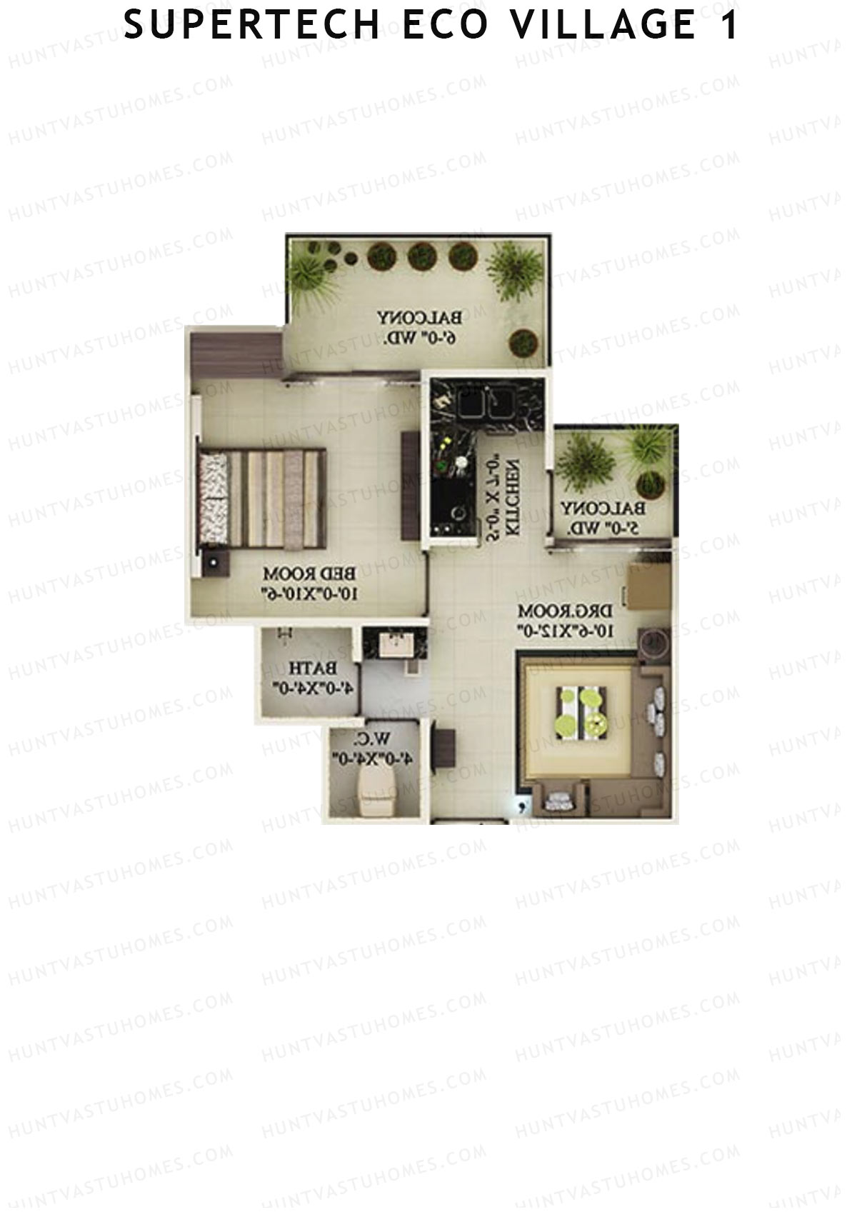 Supertech Eco Village 1 Tower A2 Unit 1 Floor Plan