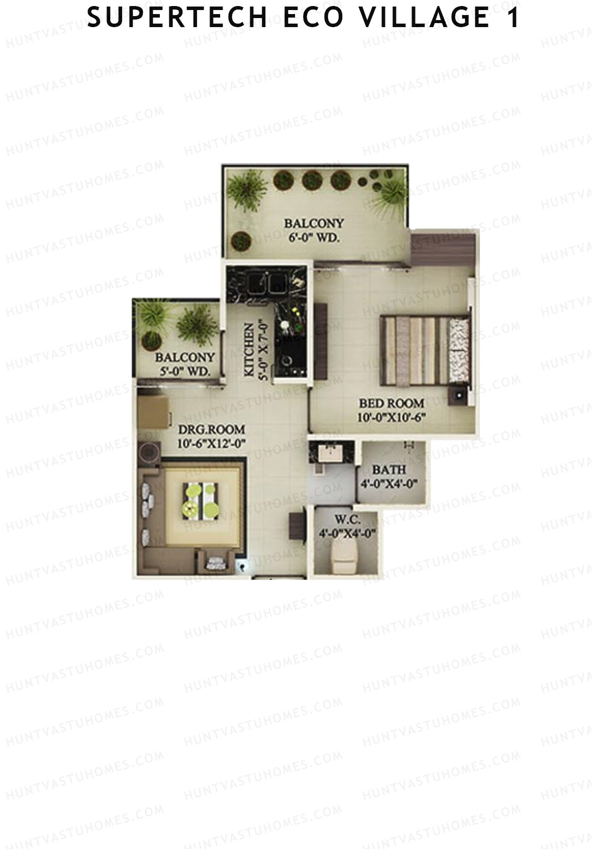 Supertech Eco Village 1 Tower A2 Unit 2 Floor Plan