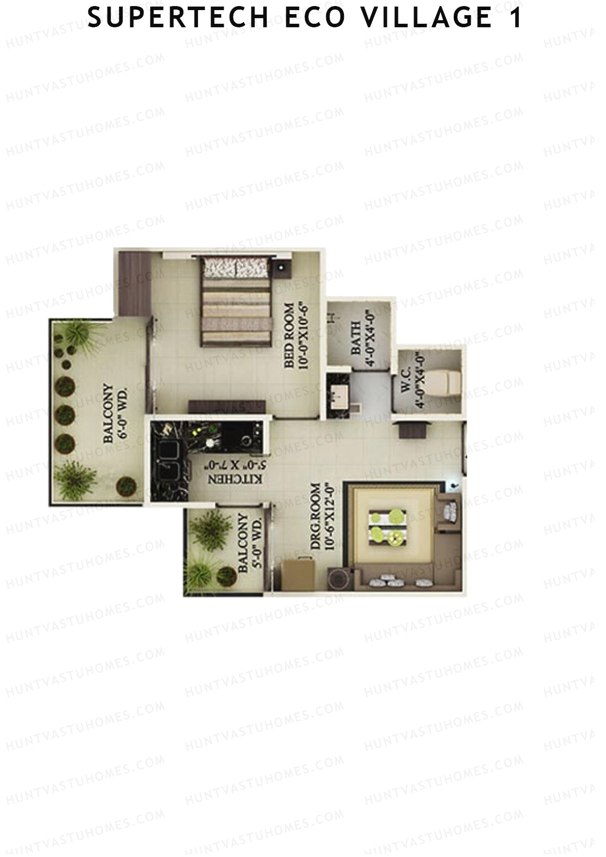 Supertech Eco Village 1 Tower A3 Unit 14 Floor Plan