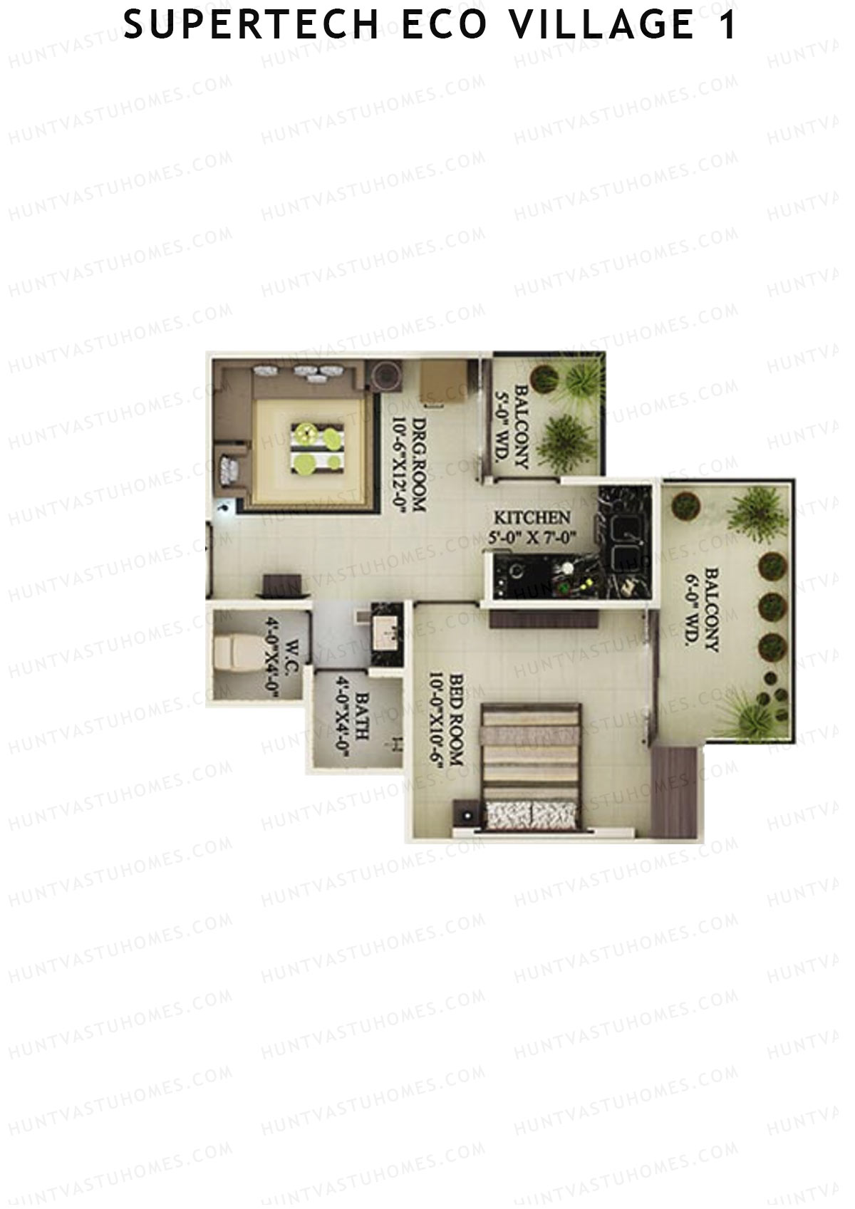 Supertech Eco Village 1 Tower A3 Unit 7 Floor Plan