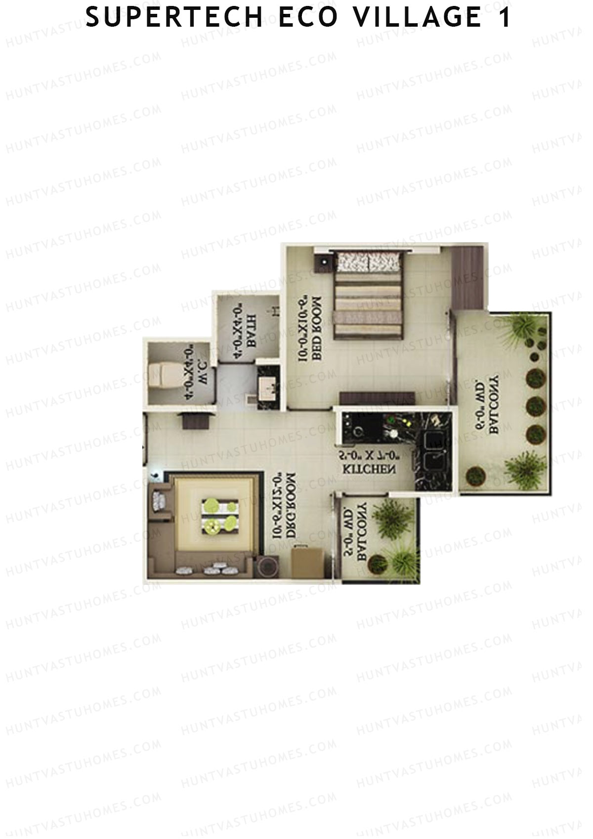 Supertech Eco Village 1 Tower A3 Unit 8 Floor Plan