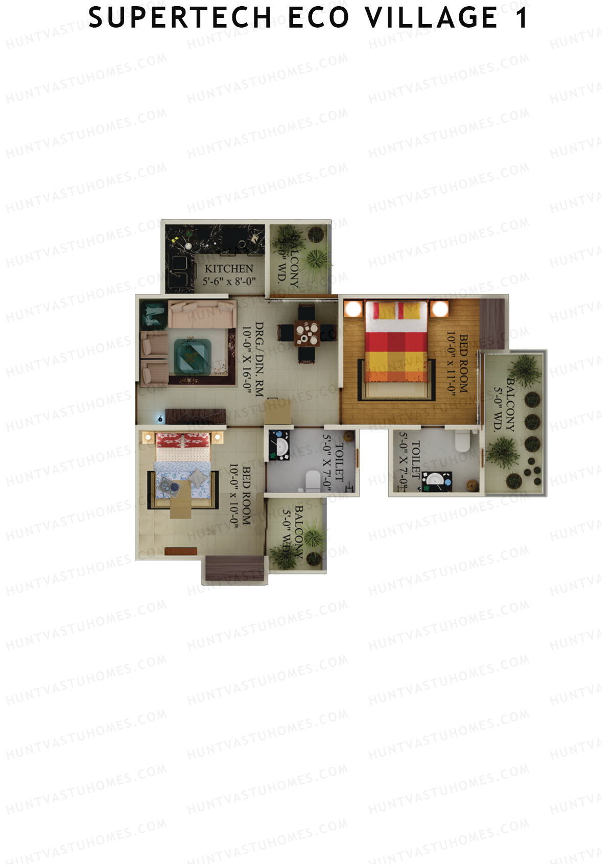 Supertech Eco Village 1 Tower B14 Unit 8 Floor Plan