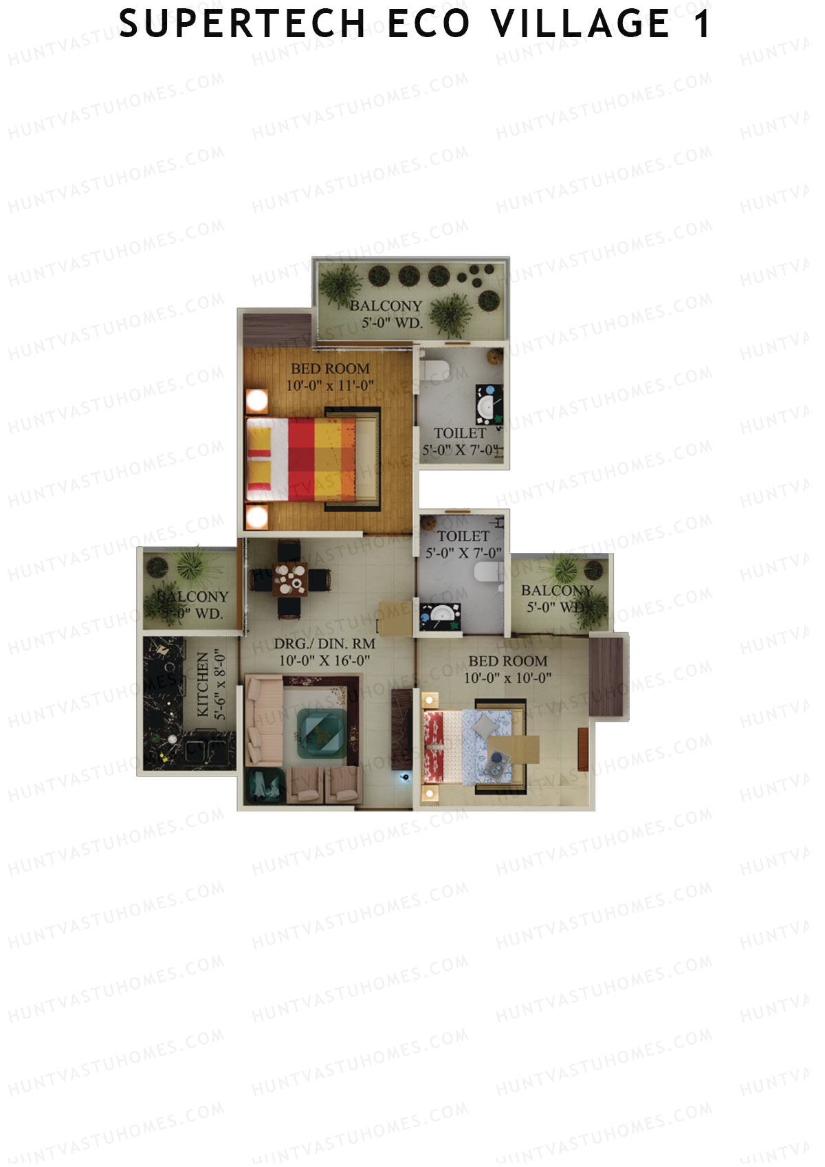 Supertech Eco Village 1 Tower B5 Unit 7 Floor Plan