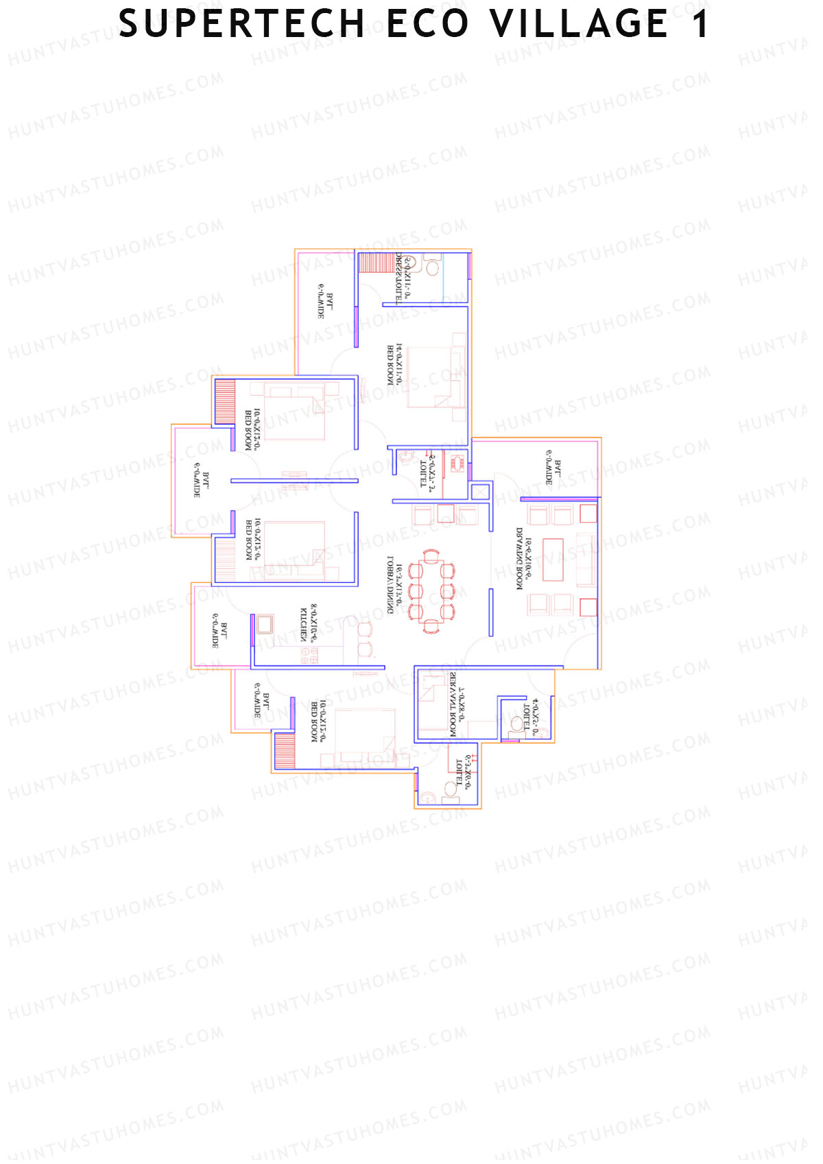 Supertech Eco Village 1 Tower N1 Unit 2 Floor Plan