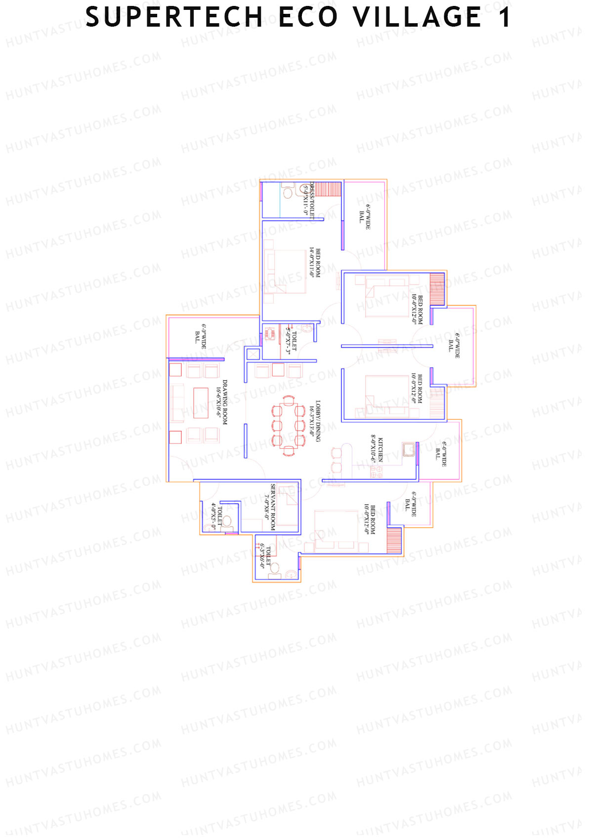 Supertech Eco Village 1 Tower N1 Unit 3 Floor Plan