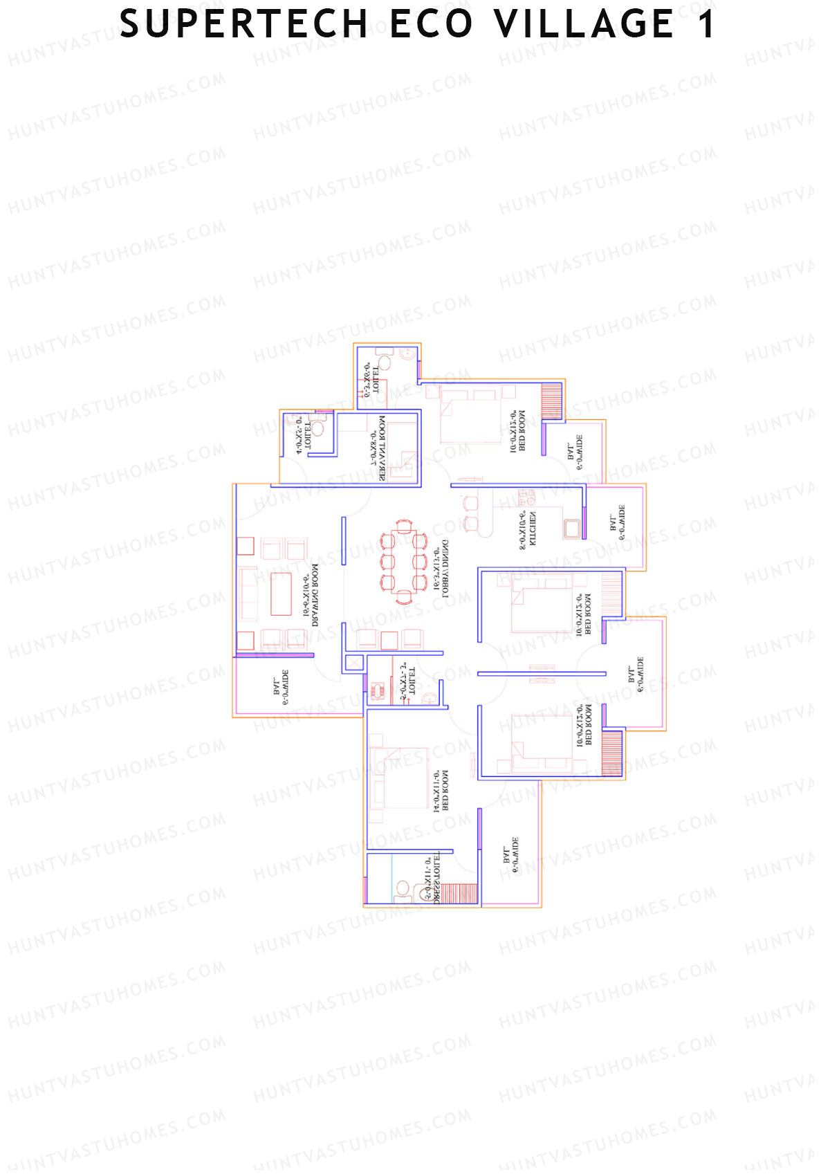 Supertech Eco Village 1 Tower N1 Unit 4 Floor Plan