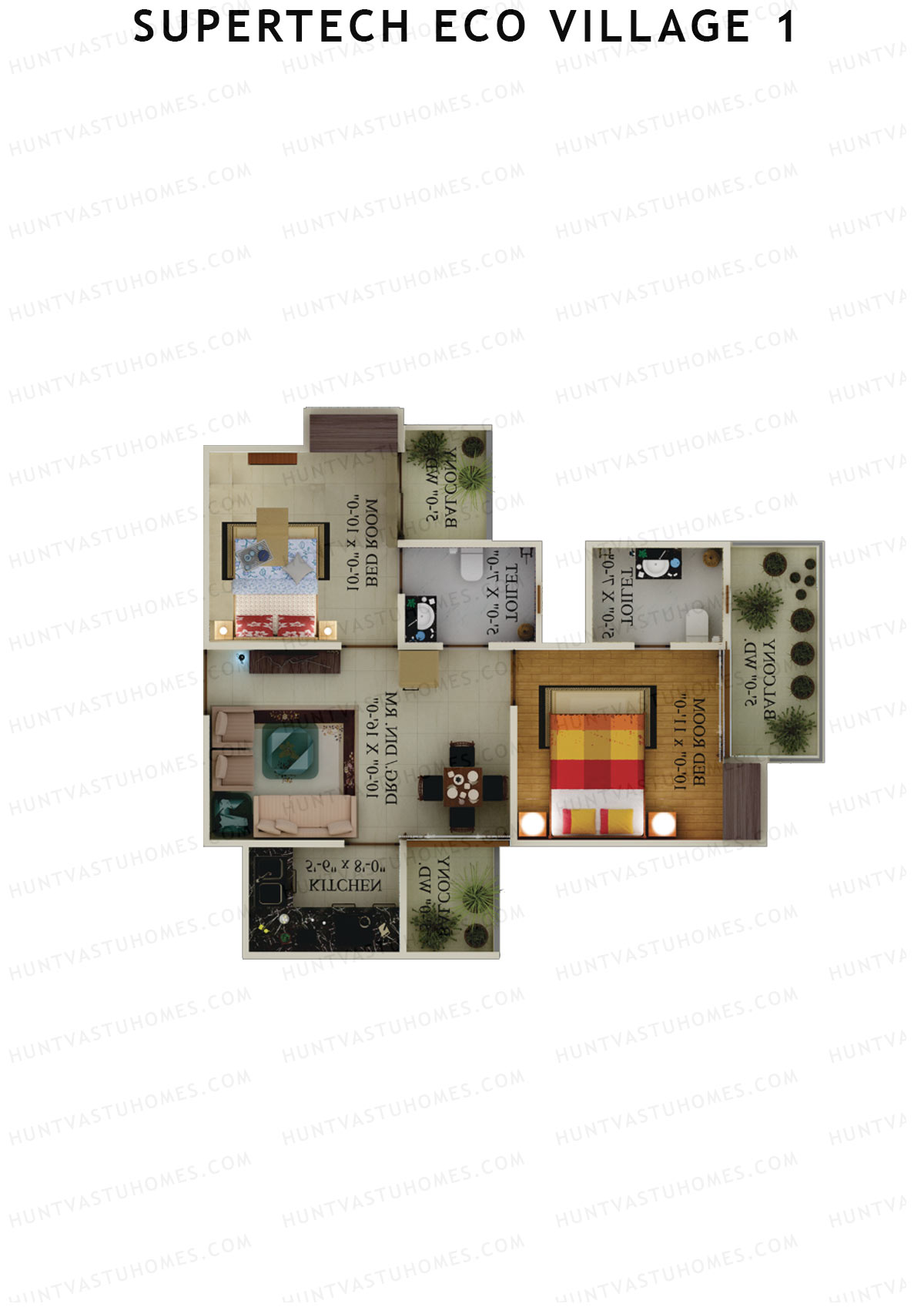 Supertech Eco Village 1 Tower S3 Unit 6 Floor Plan