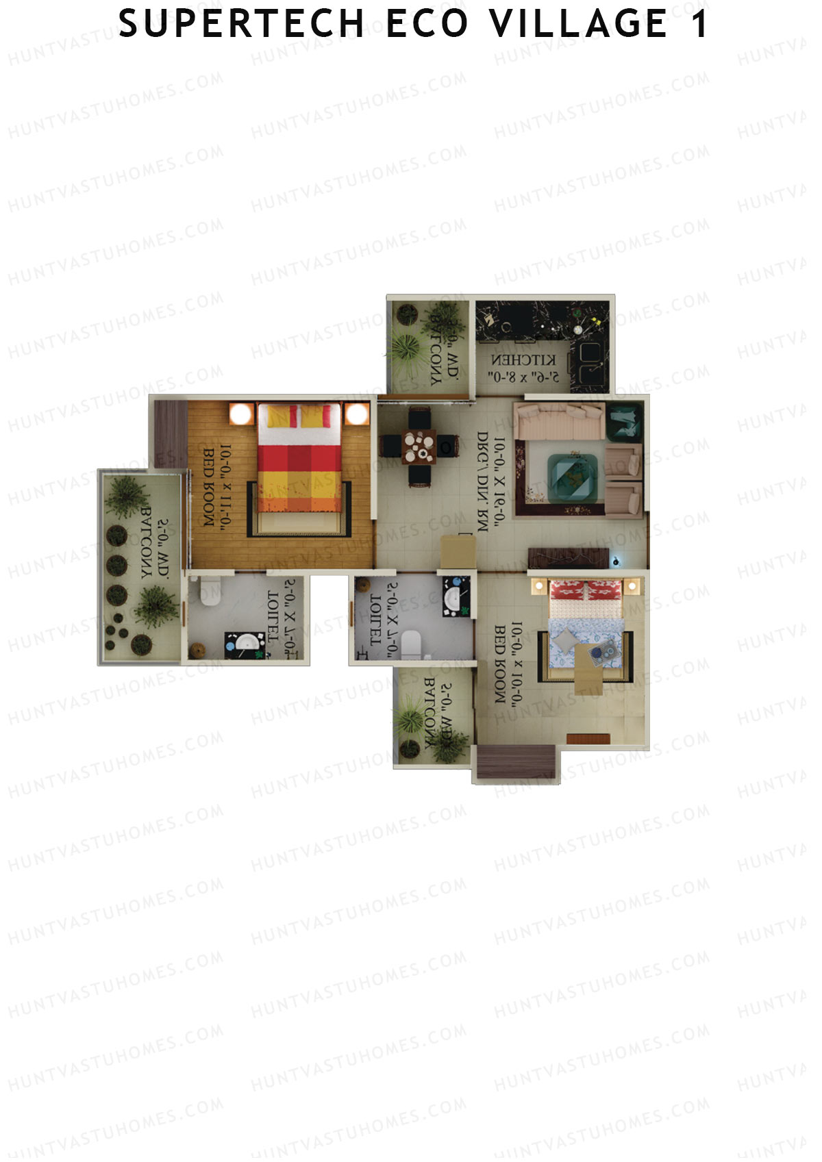 Supertech Eco Village 1 Tower S3 Unit 8 Floor Plan