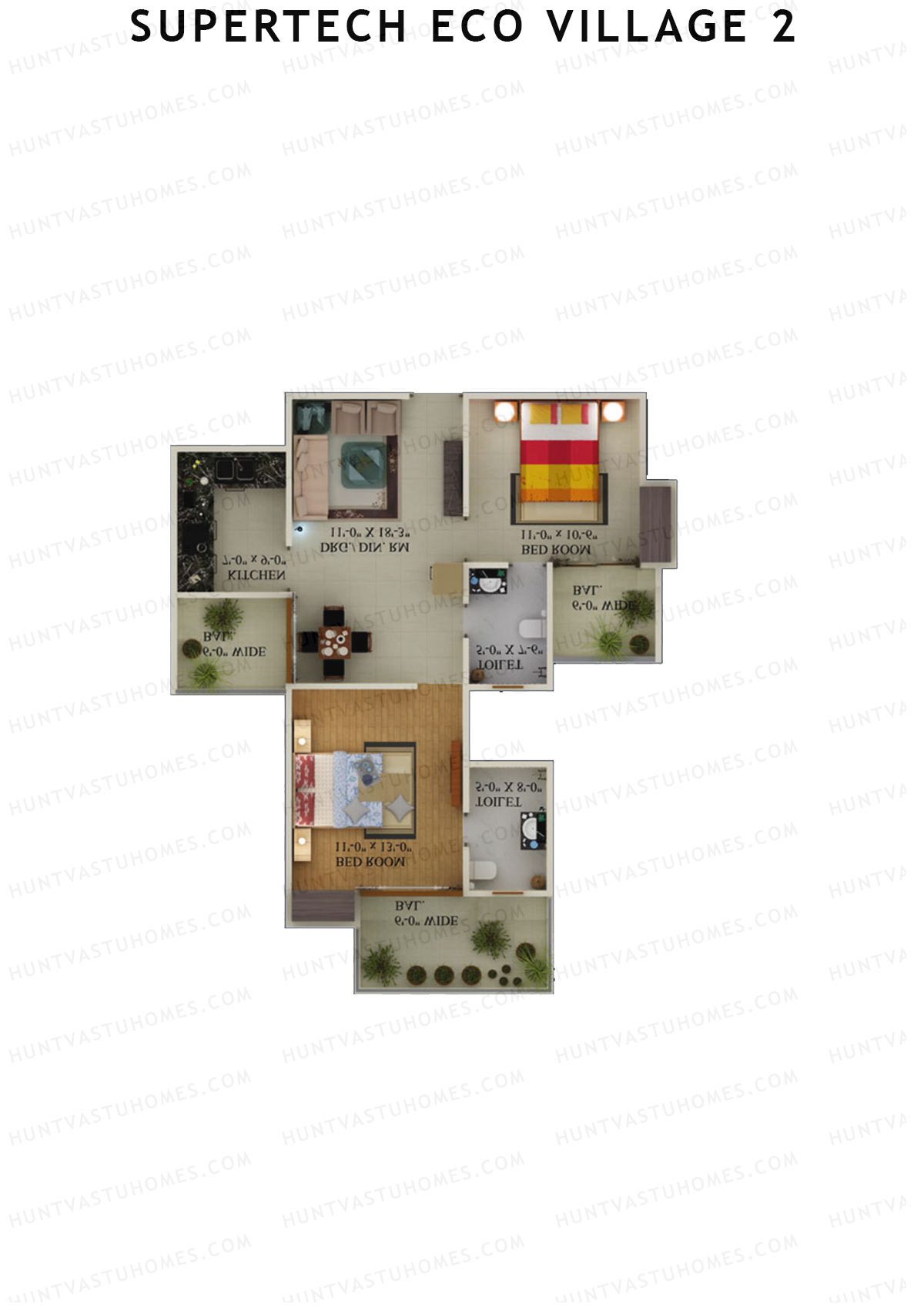 Supertech Eco Village 2 Tower J2 Unit 2 Floor Plan