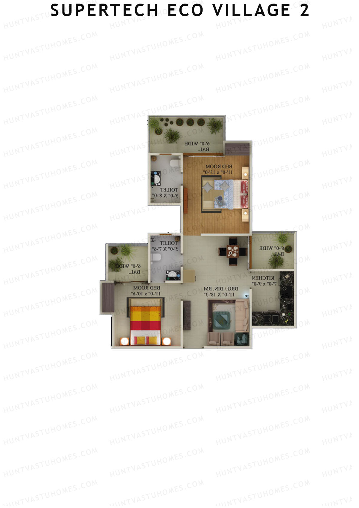 Supertech Eco Village 2 Tower K1 Unit 7 Floor Plan