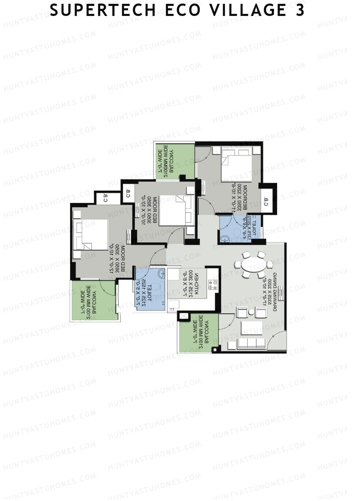 Supertech Eco Village 3 Tower A10 Unit 5 Floor Plan