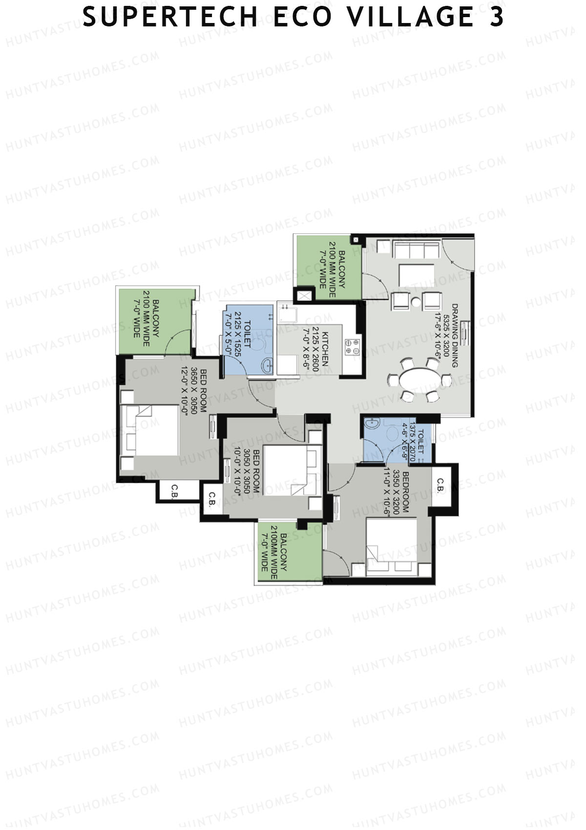 Supertech Eco Village 3 Tower A10 Unit 8 Floor Plan