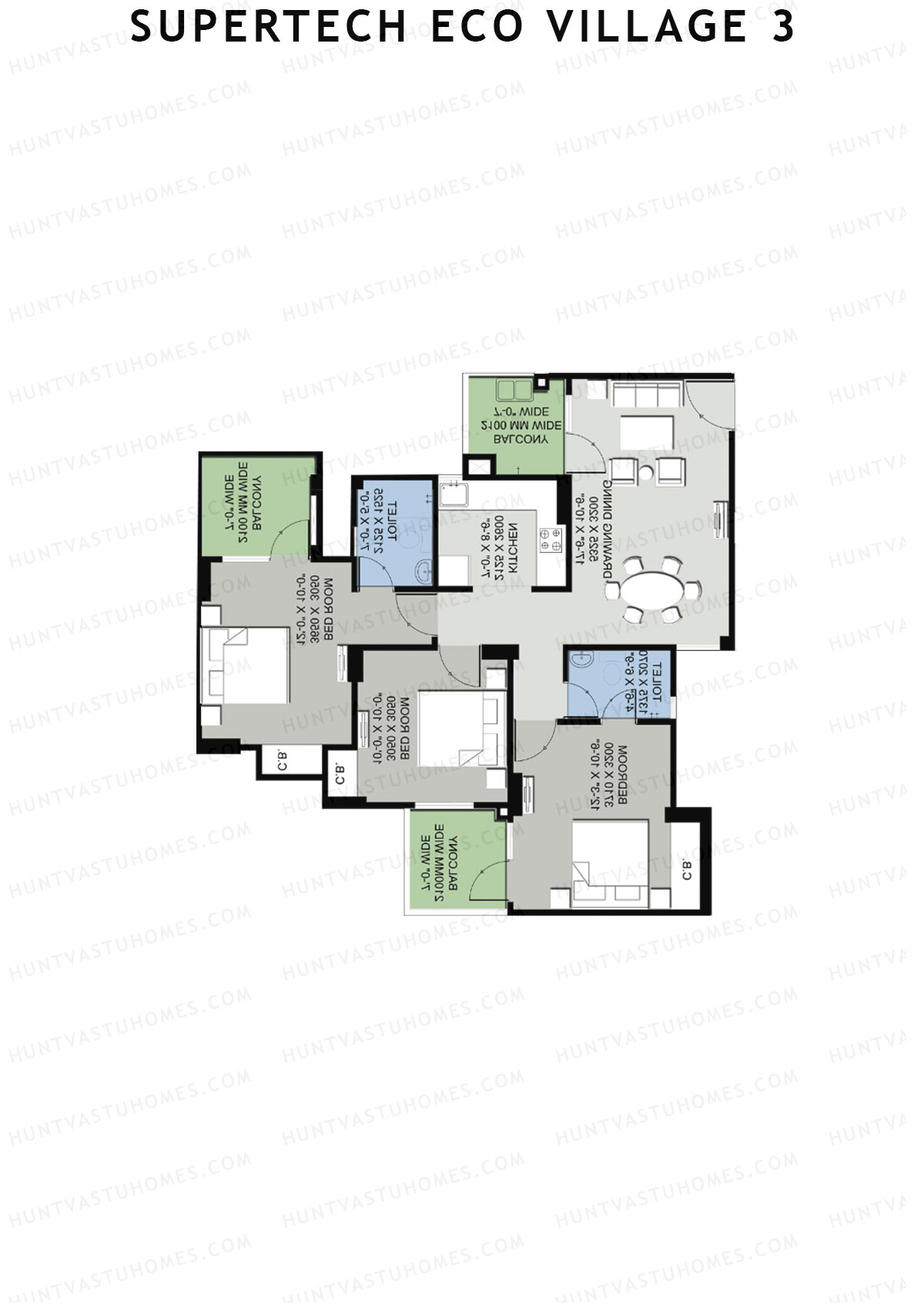 Supertech Eco Village 3 Tower A5 Unit 6 Floor Plan