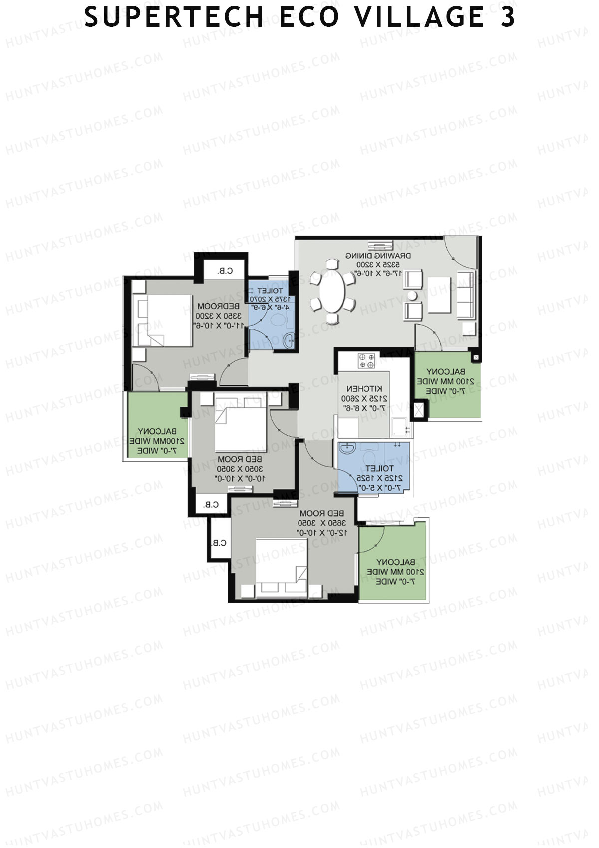 Supertech Eco Village 3 Tower A9 Unit 5 Floor Plan