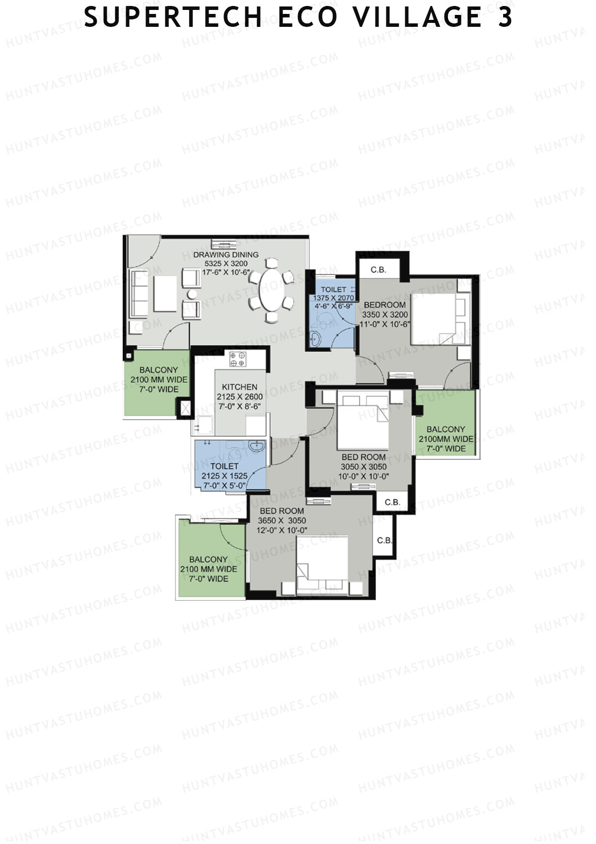 Supertech Eco Village 3 Tower A9 Unit 8 Floor Plan