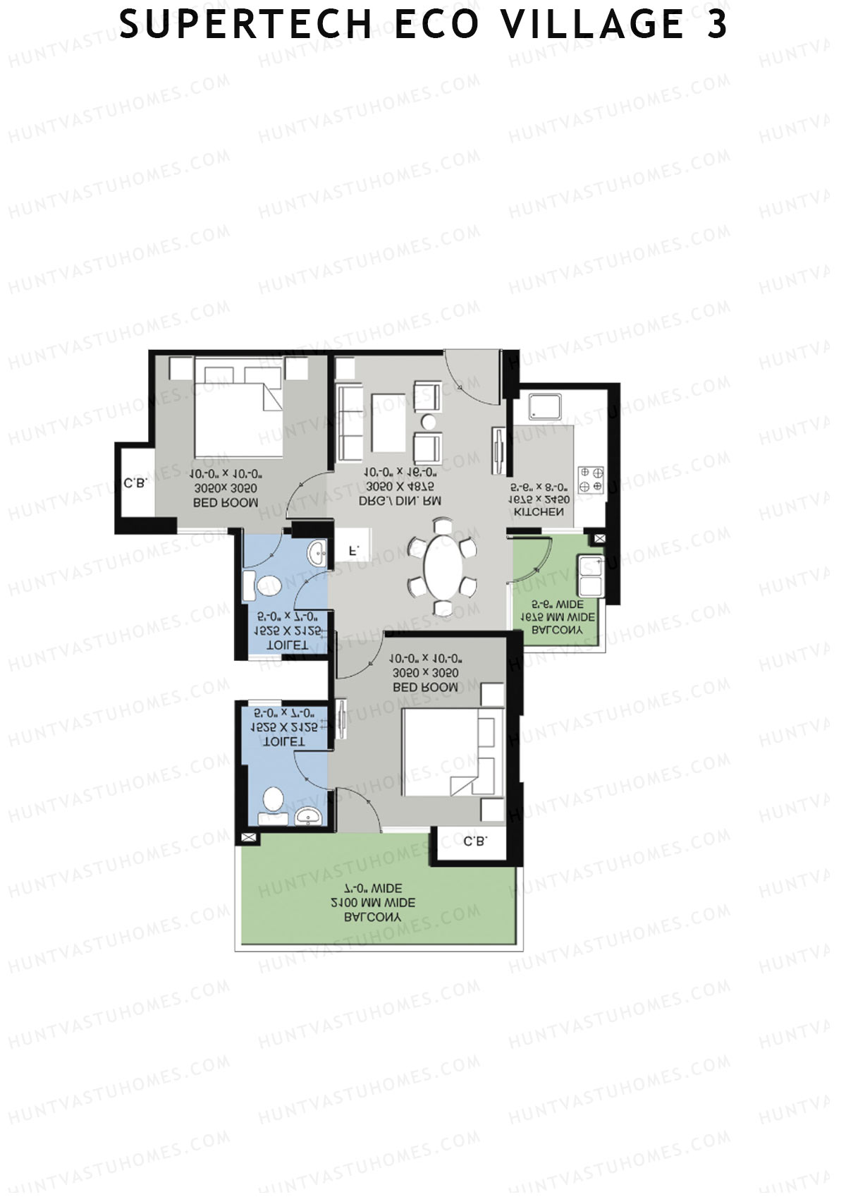 Supertech Eco Village 3 Tower B24 Unit 4 Floor Plan