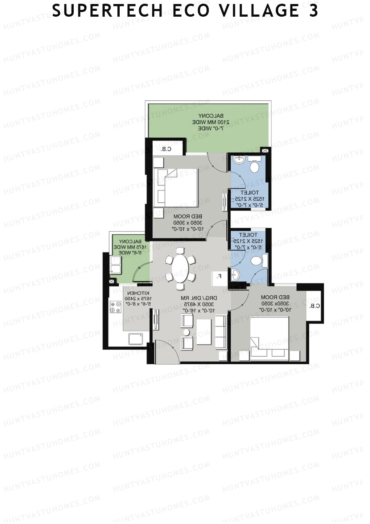 Supertech Eco Village 3 Tower B24 Unit 8 Floor Plan