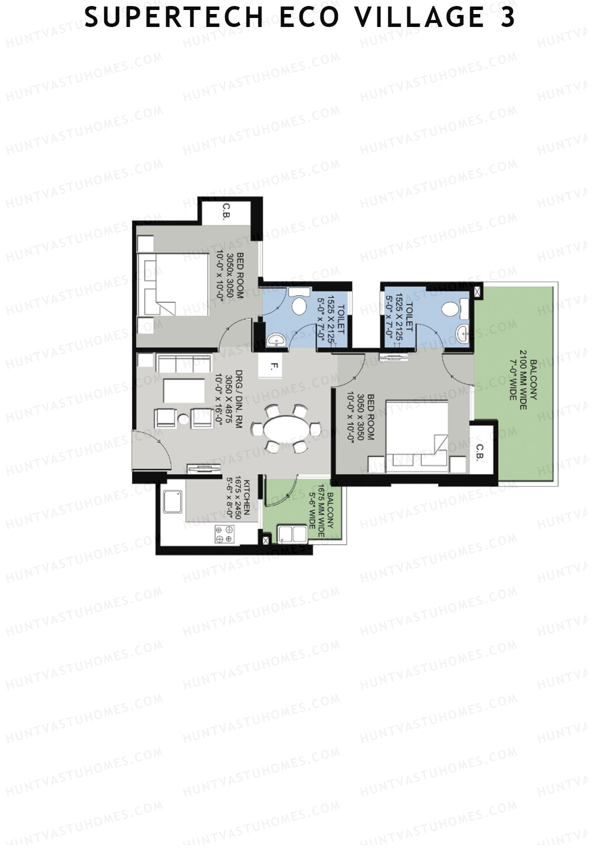 Supertech Eco Village 3 Tower B25 Unit 5 Floor Plan