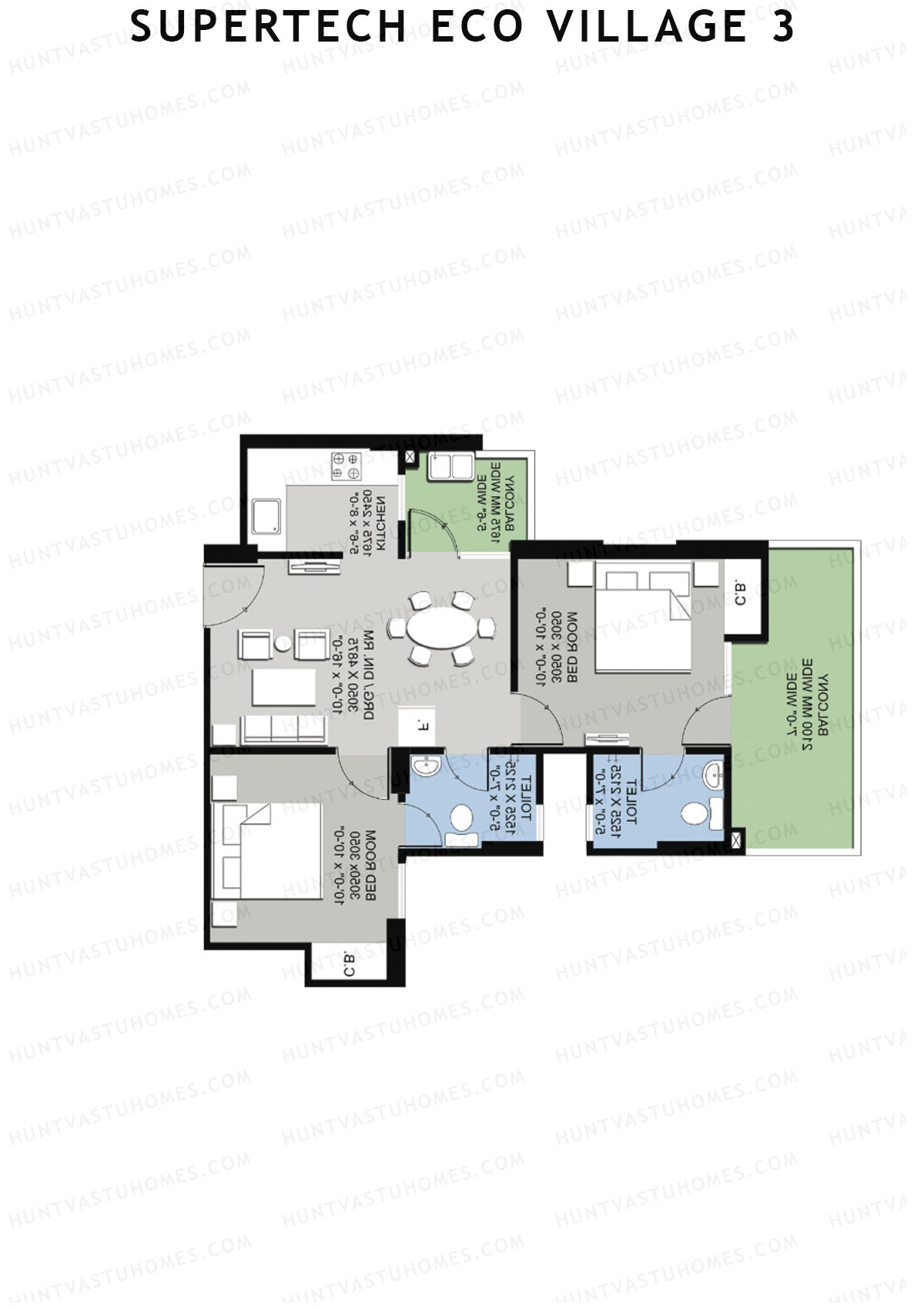 Supertech Eco Village 3 Tower B25 Unit 8 Floor Plan