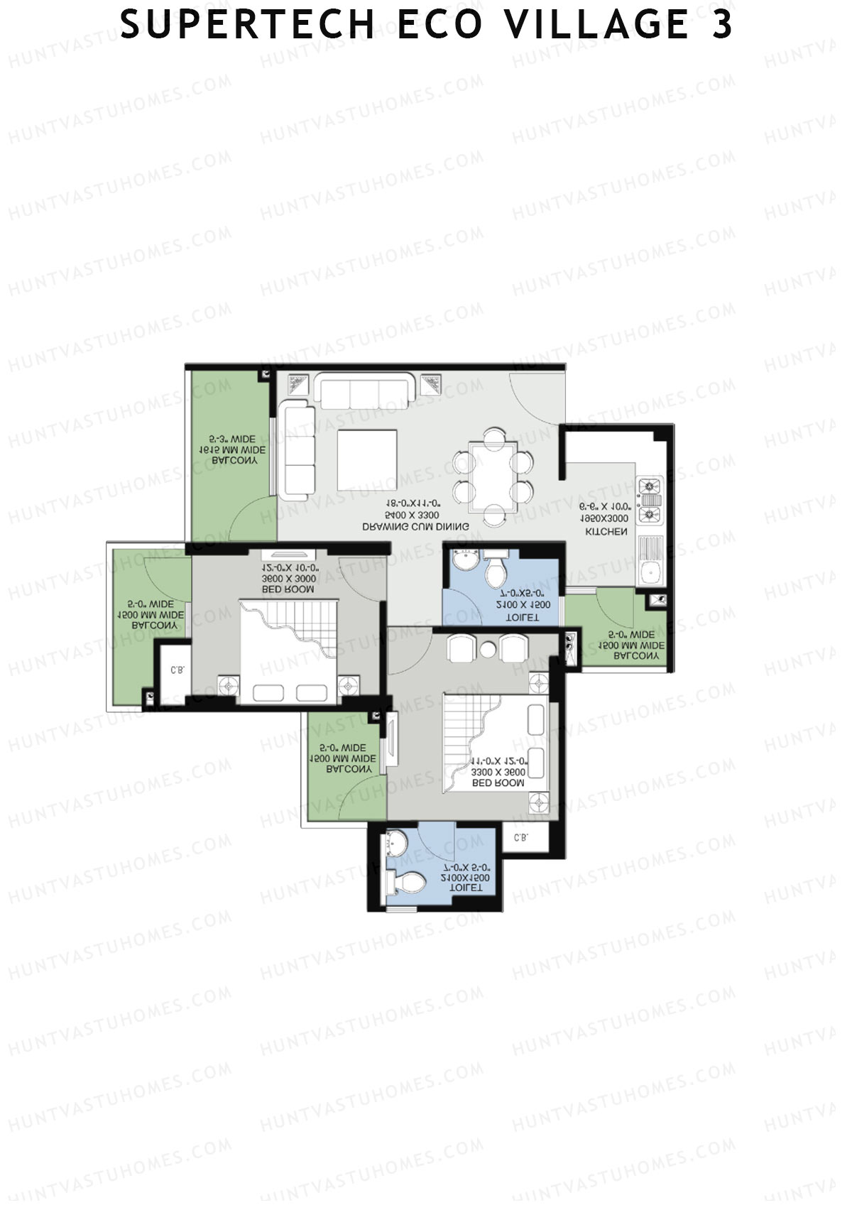 Supertech Eco Village 3 Tower C1 Unit 4 Floor Plan