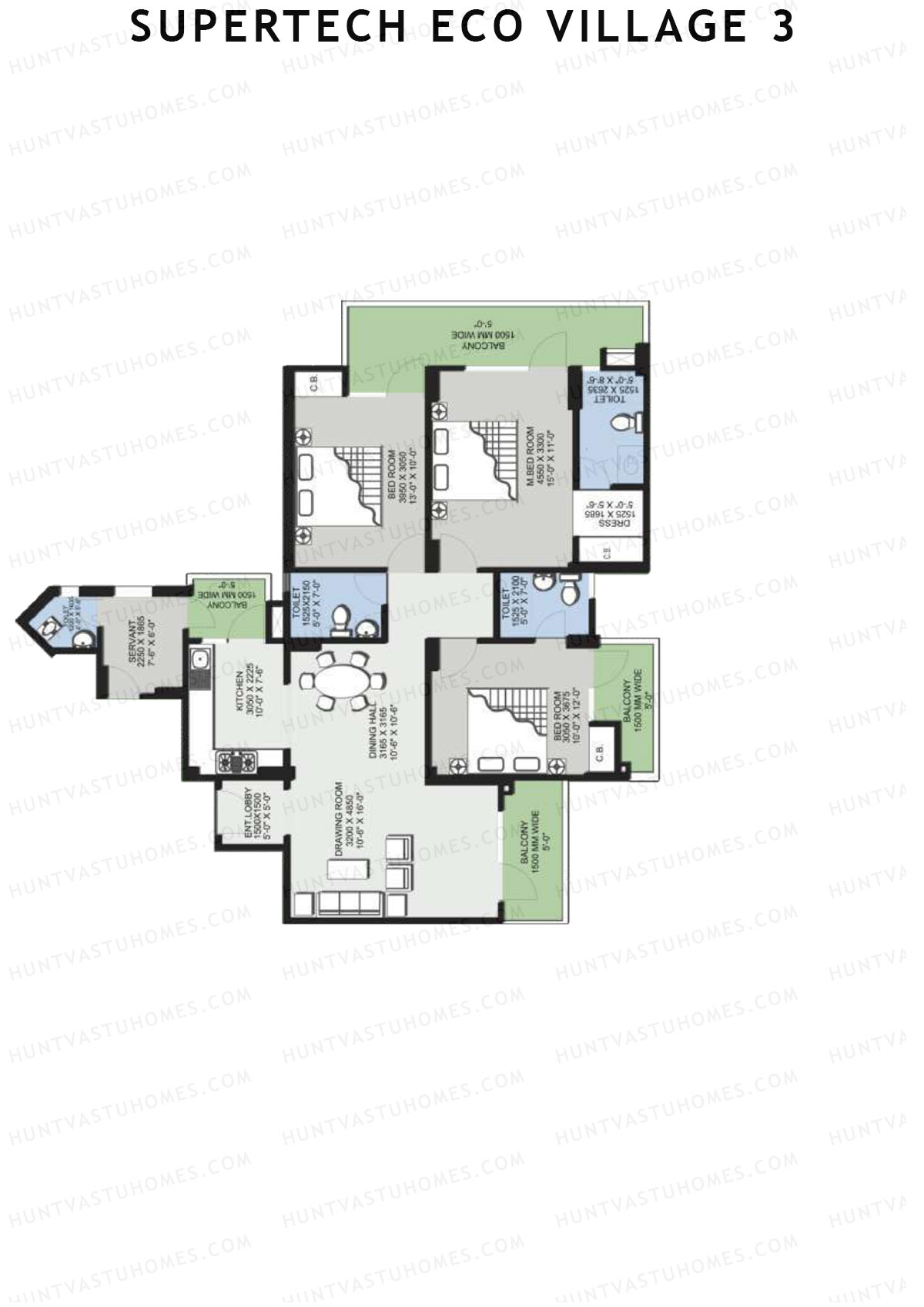 Supertech Eco Village 3 Tower D Unit 6 Floor Plan