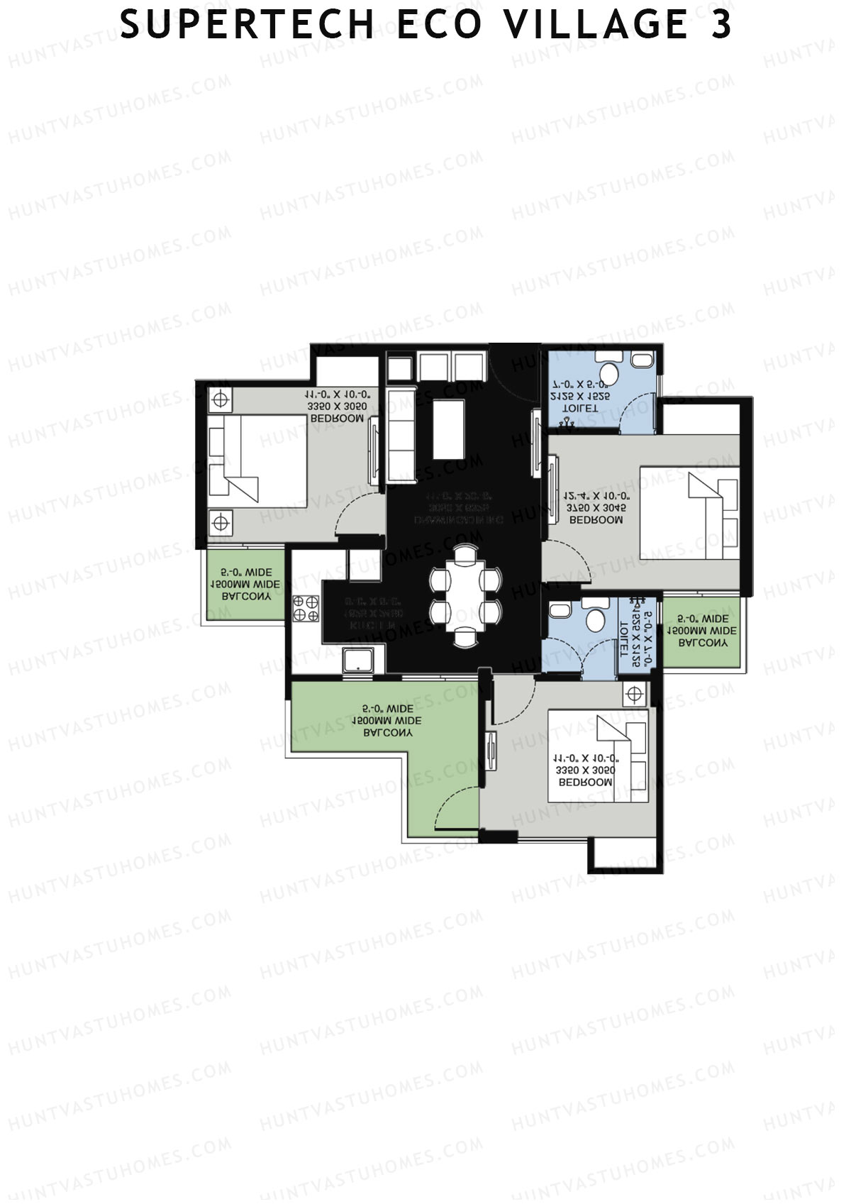 Supertech Eco Village 3 Tower G1 Unit 1 Floor Plan