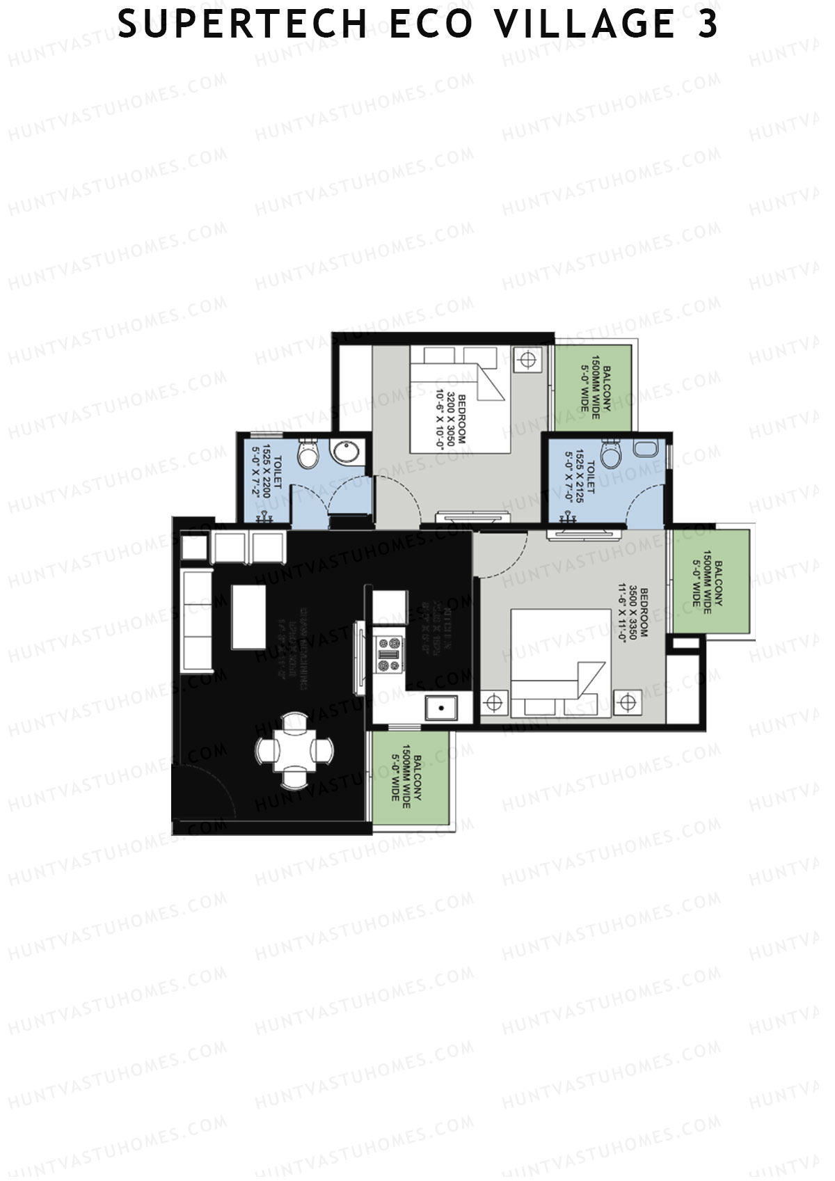 Supertech Eco Village 3 Tower G2 Unit 8 Floor Plan