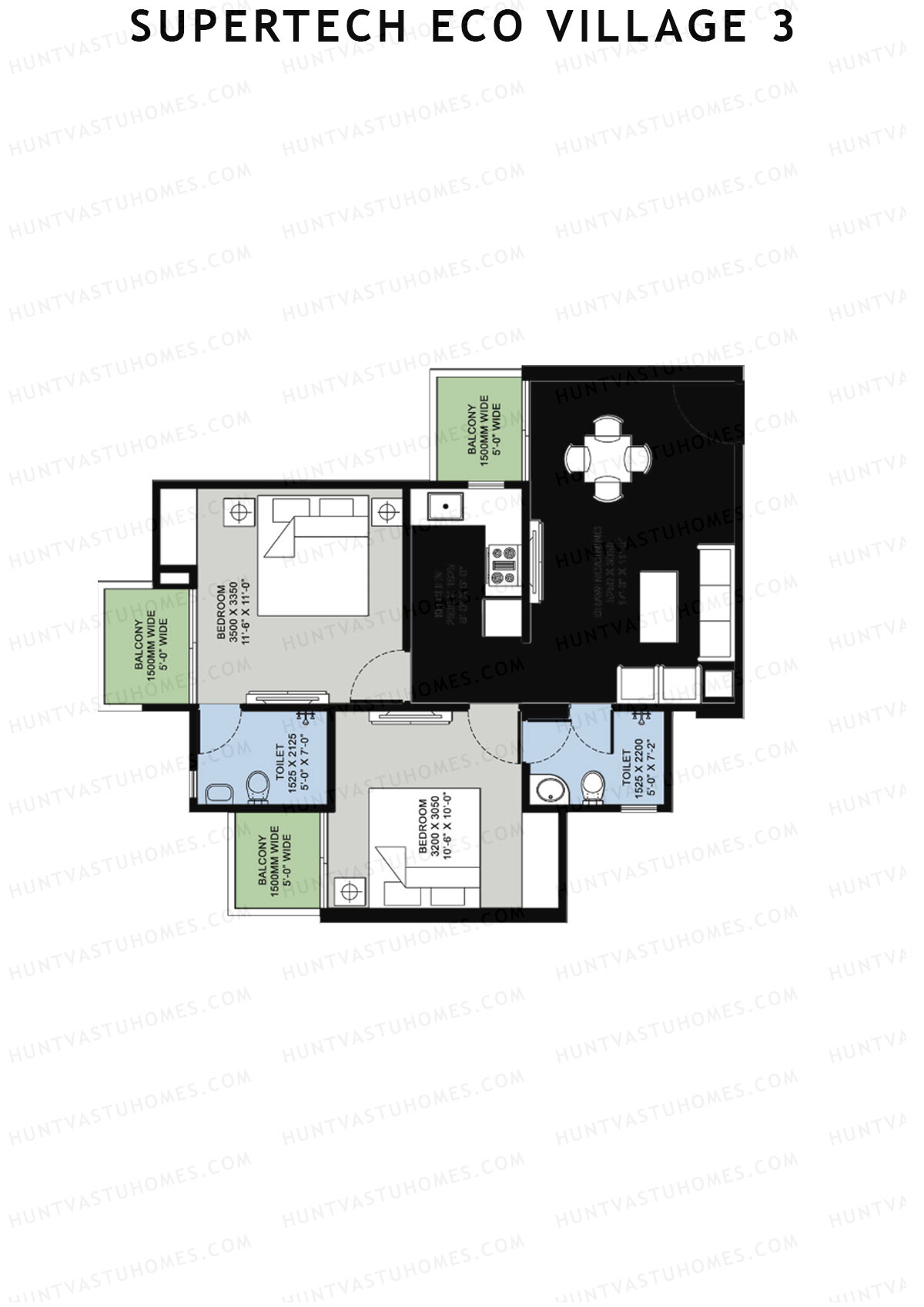 Supertech Eco Village 3 Tower G3 Unit 1 Floor Plan